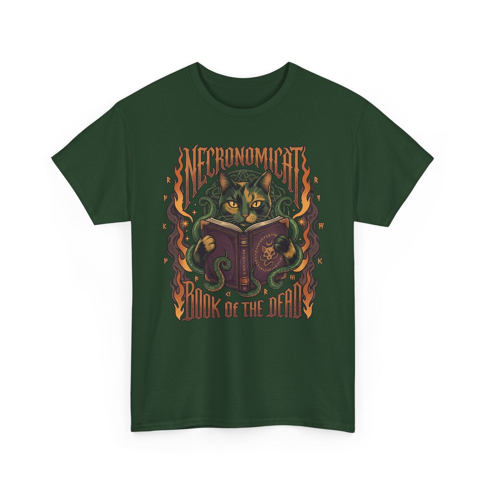 Necronomicat Occult Cat T-Shirt — Dark Mystic Graphic Tee
