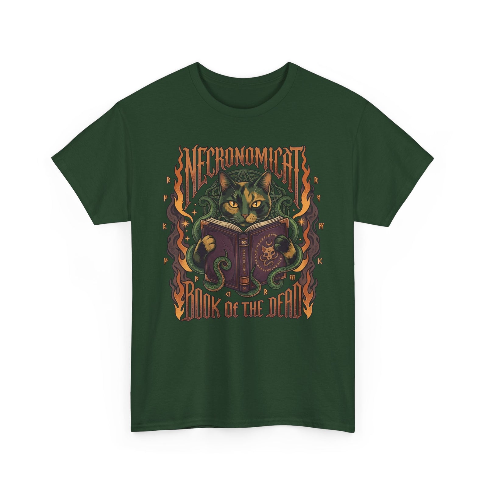Necronomicat Occult Cat T-Shirt — Dark Mystic Graphic Tee
