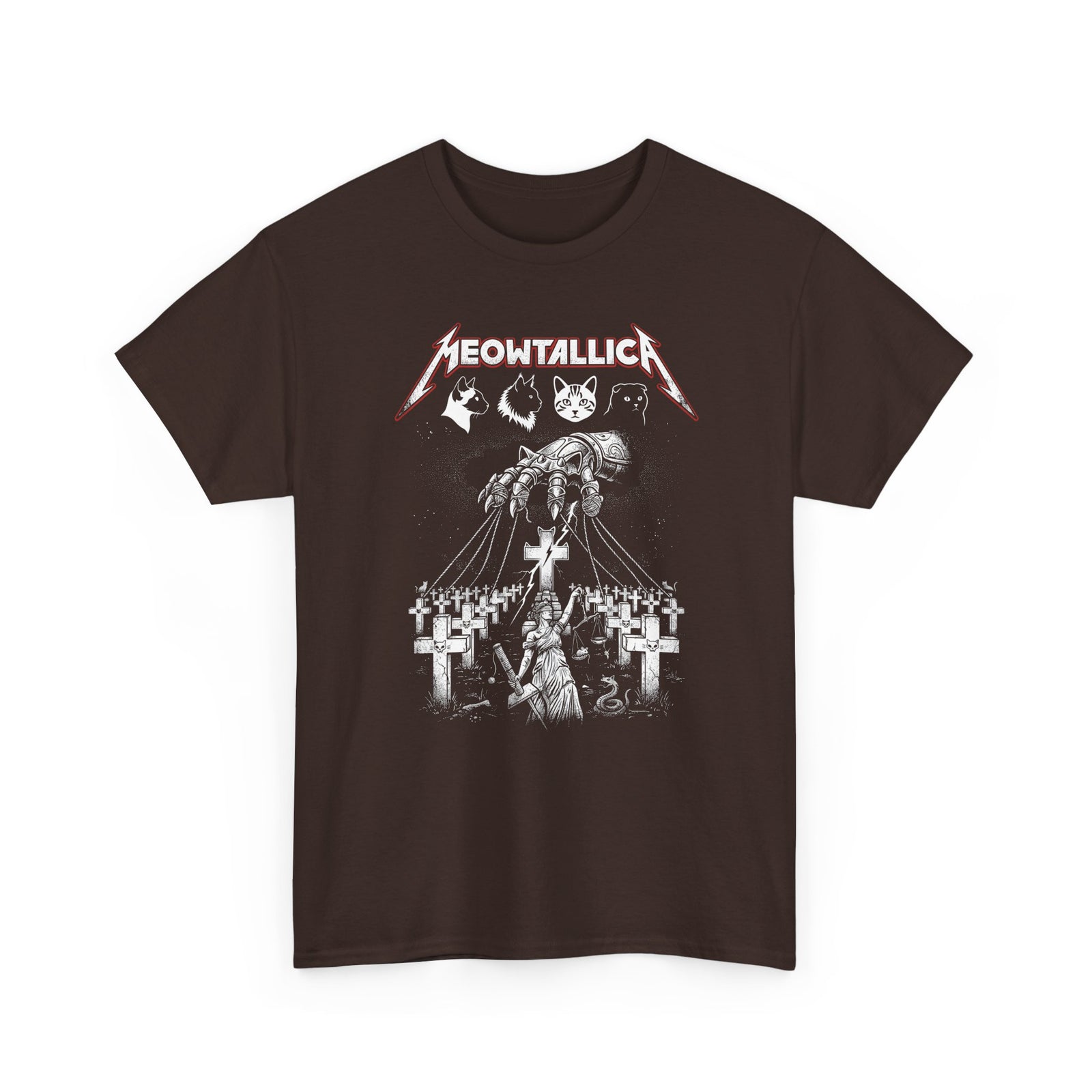Meowtallica Graphic Tee — Metal Cat Band T-Shirt