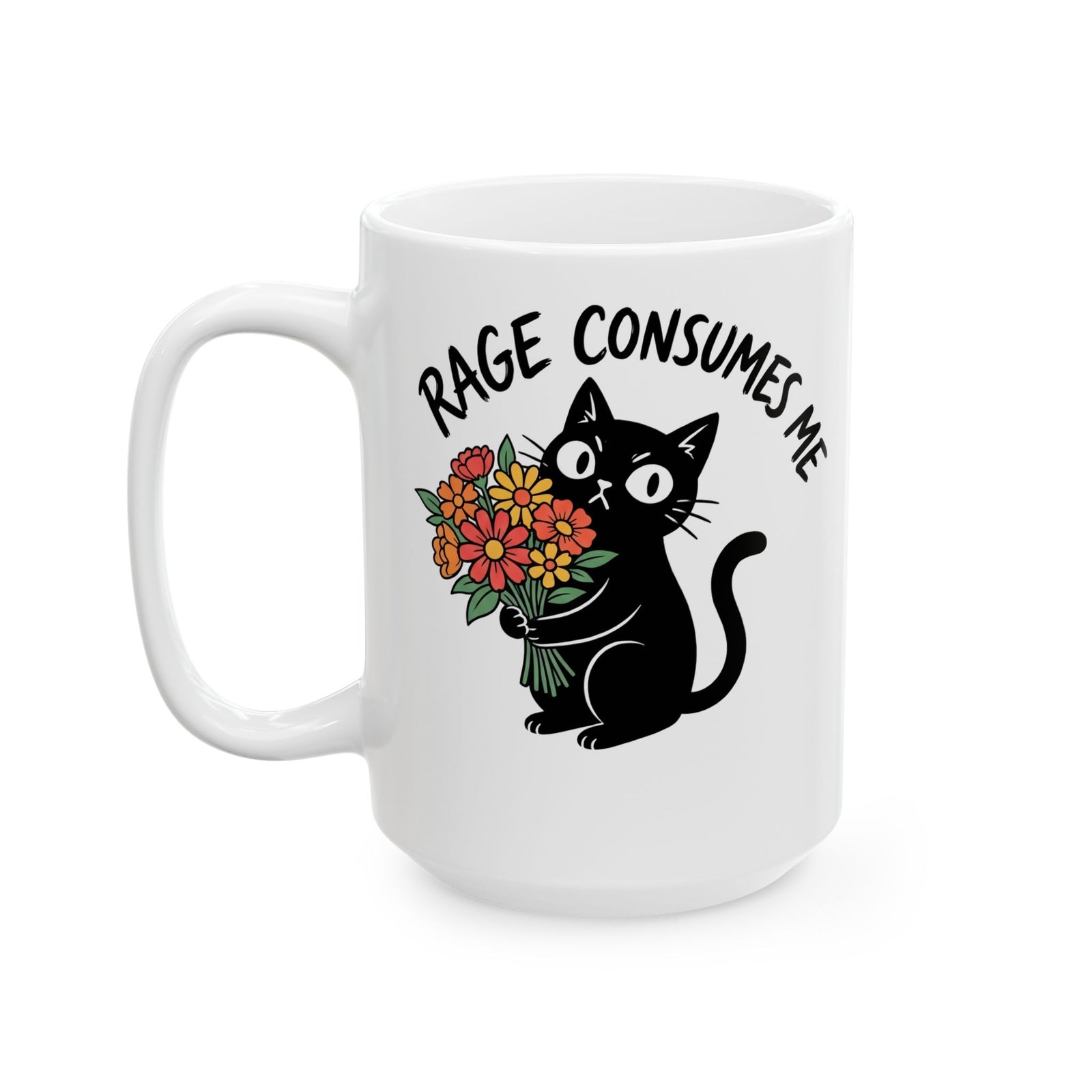 Rage Consumes Me Cat Ceramic Mug