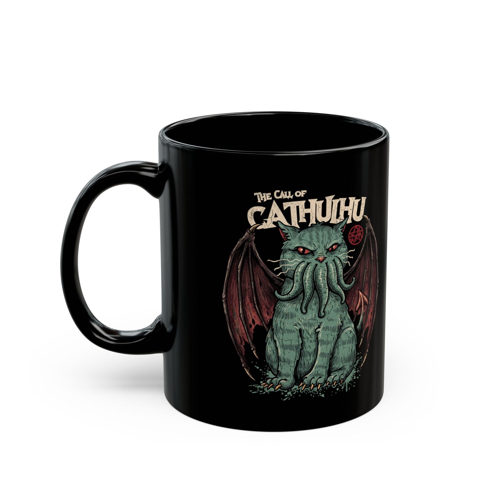 The Call of Cathulhu Black Mug — Dark Gothic Creepy Cute Drinkware