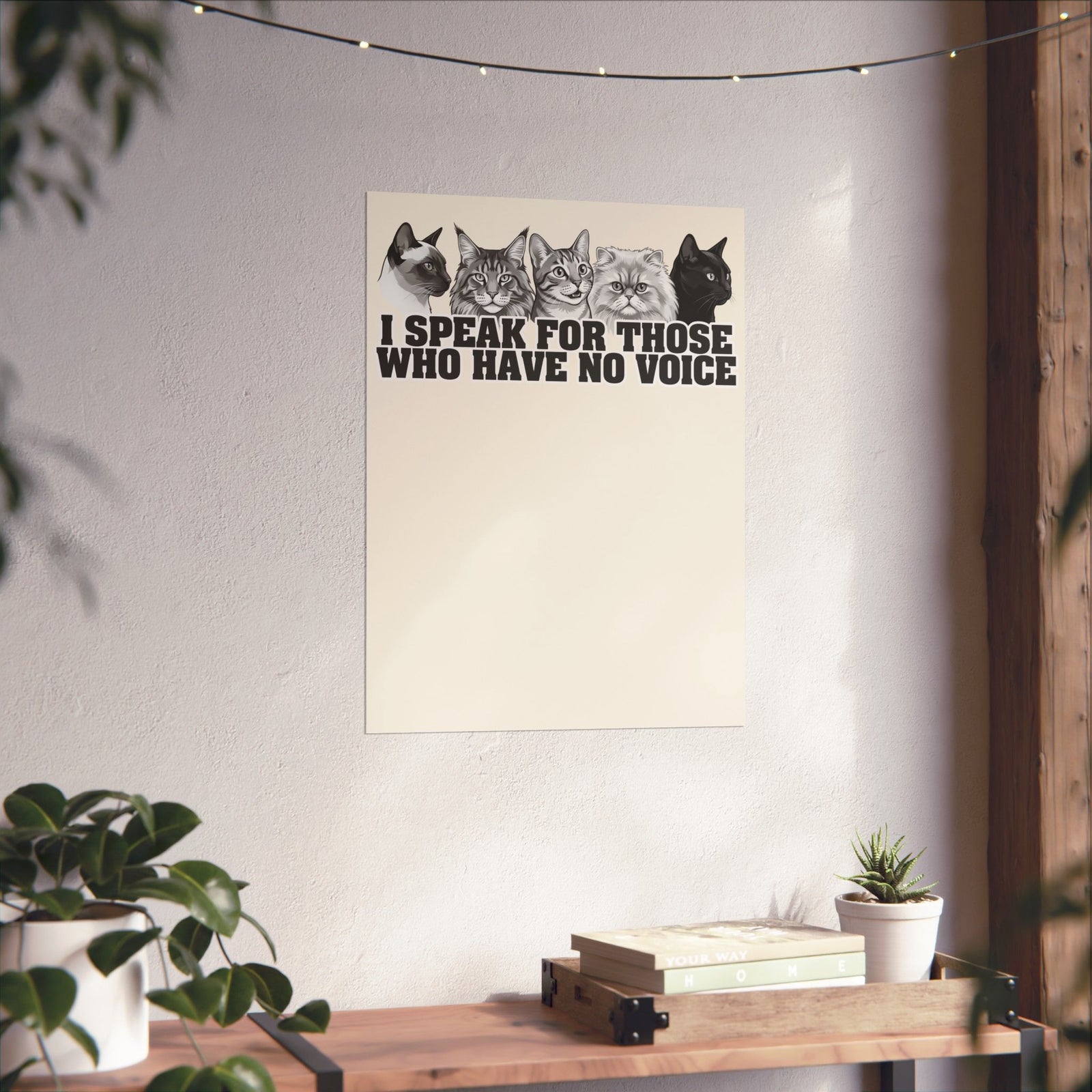 Cat Lover Poster — "I Speak for Those Who Have No Voice" Animal Rescue Poster