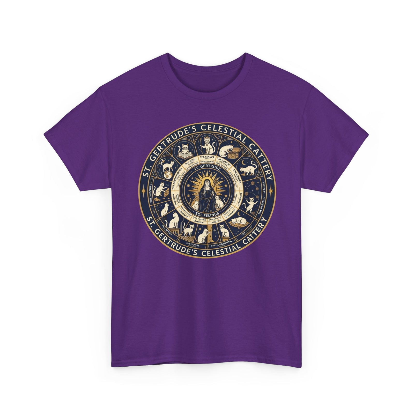 Saint Gertrude Gothic Cat Zodiac T-Shirt