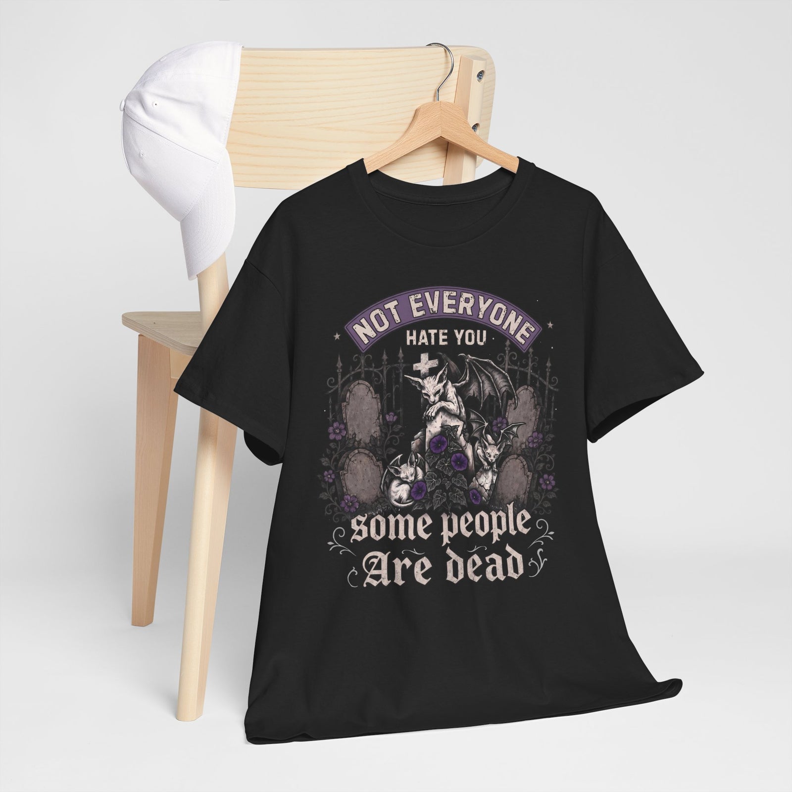 Not Everyone Hate You Some People Are Dead T-Shirt — Funny Goth Sphynx Cat Tee