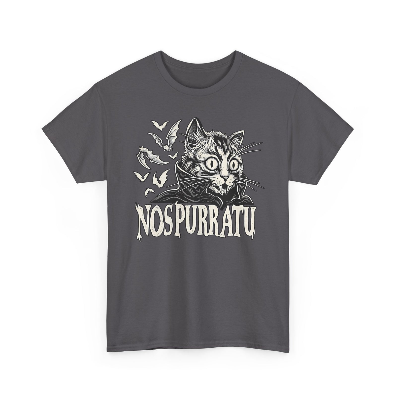 Nosferatu Cat T-Shirt — "Nospurratu Cat Nosferatu" Gothic Vampire Cat Tee