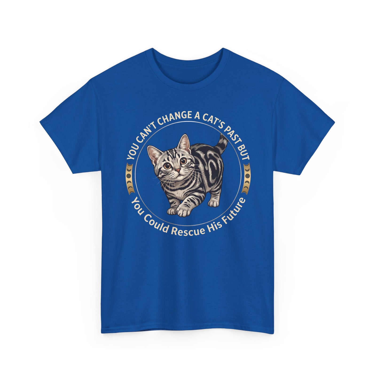 Rescue His Future Cat T-Shirt — You Can't Change A Cat's Past Rescue Tee