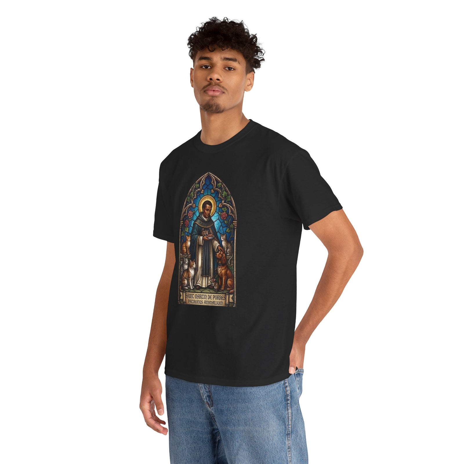 Saint Martin de Porres Cat Lovers T-Shirt — Patron of Animals Tee