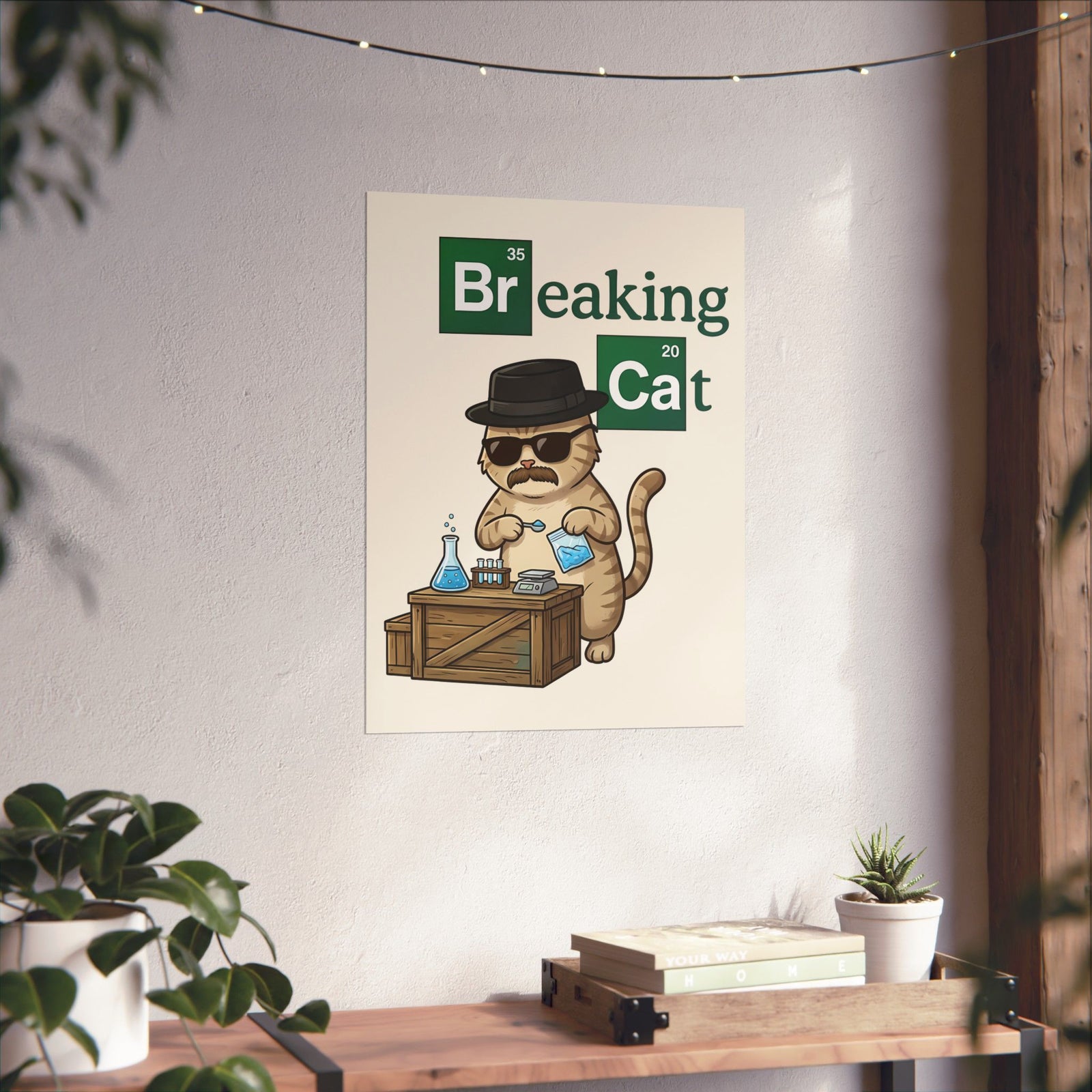 Breaking Cat Poster — Funny Cat Graphic Poster