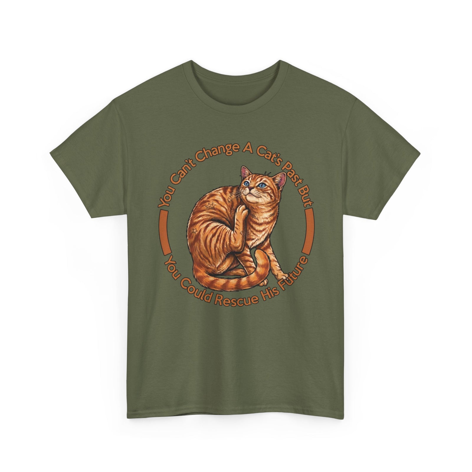 Rescue Cat T-Shirt — You Can't Change A Cat's Past Adoption Tee