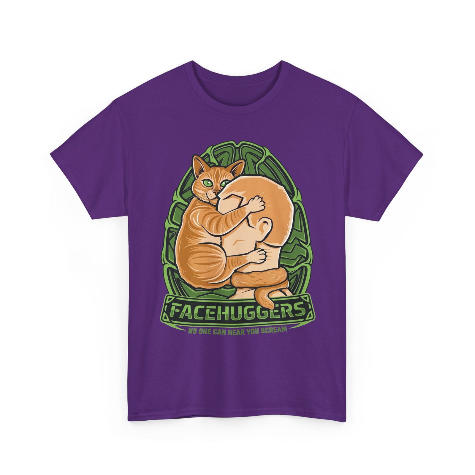 Cat 'Facehuggers' T-Shirt — Funny Orange Cat Hug Design
