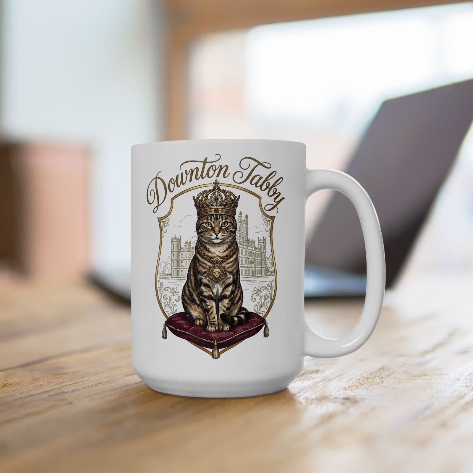 Downton Abbey Cat Parody Ceramic Mug — Funny Period Drama Cat Mug
