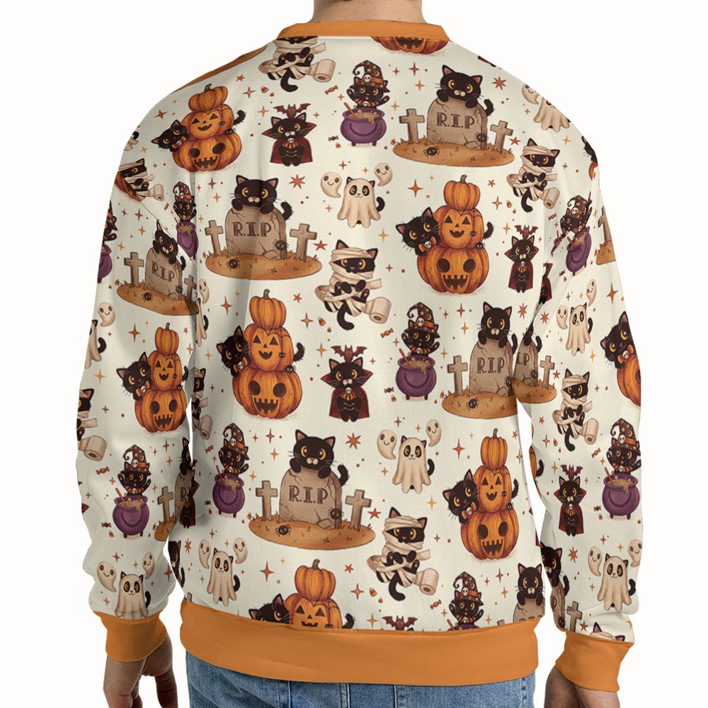 Kawaii Halloween Spooky Cats Hawaiian - - 2