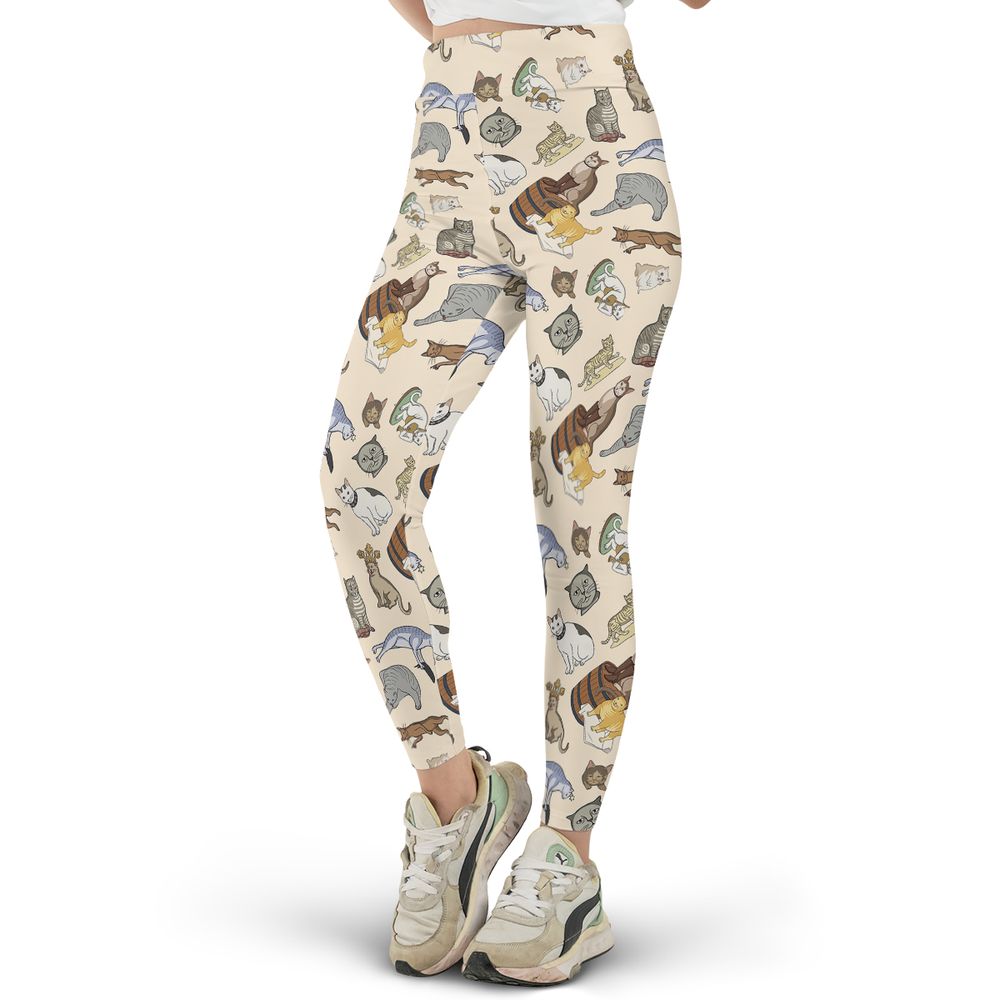 Medieval Cat Art Full Print Legging - - 2