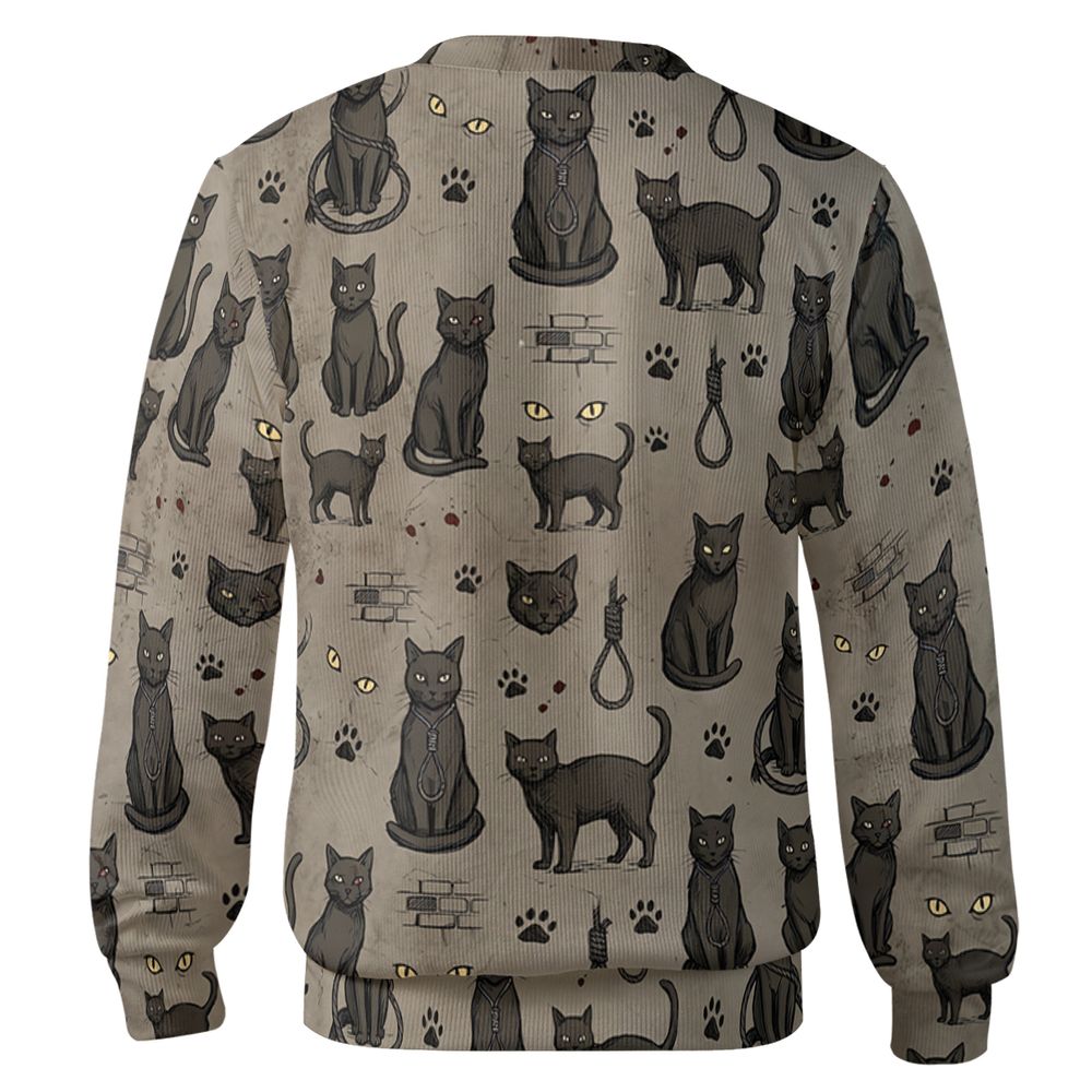 The black cat One eye Cat Cardigan - - 2