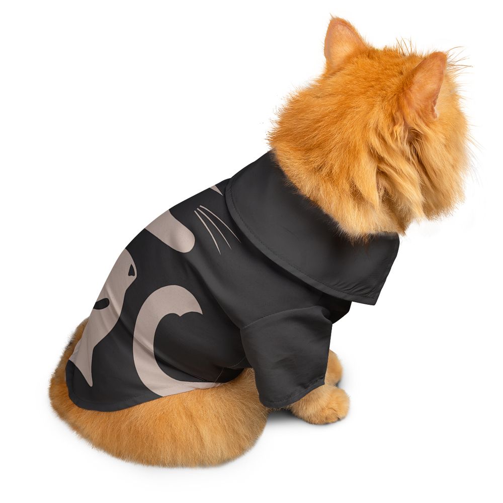 Lavender Spooky Halloween Cat Magic Pet Hawaiian Shirt - - 2