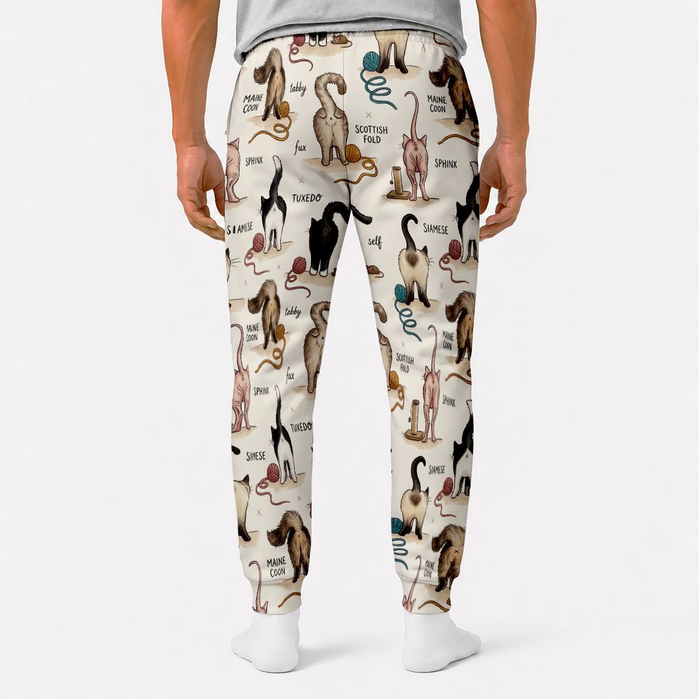 Funny Cat Butts Breed Chart Sweatpants - - 2