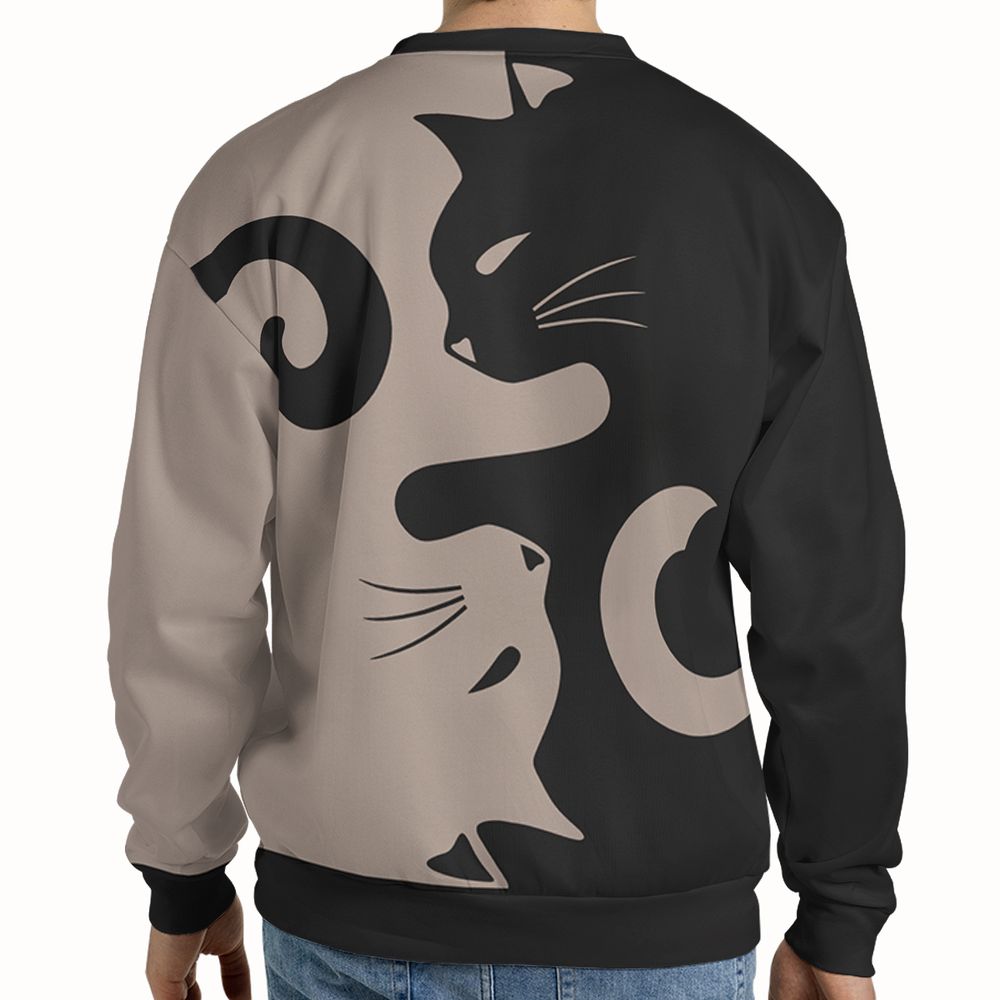Lavender Spooky Halloween Cat Magic Full Print Sweatshirt - - 2