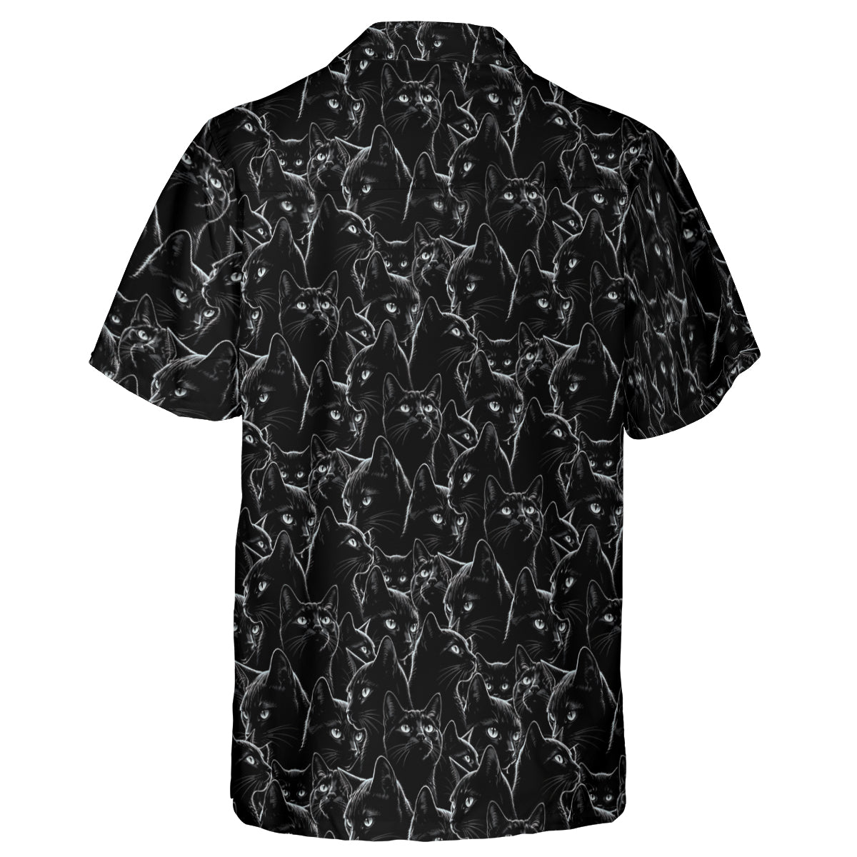 Midnight Whiskers Black Cat Hawaiian Shirt