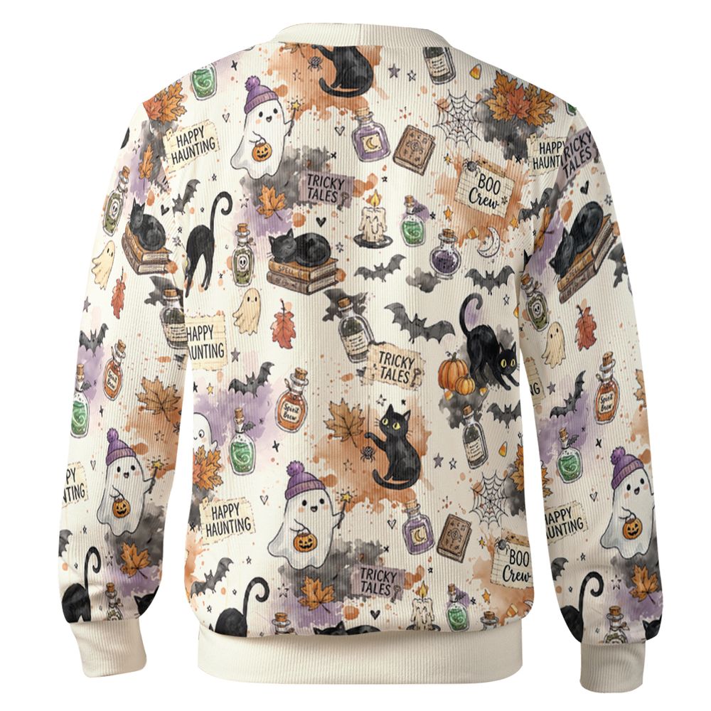 Happy Haunting Black Cat & Potion Spooky Cardigan - - 2