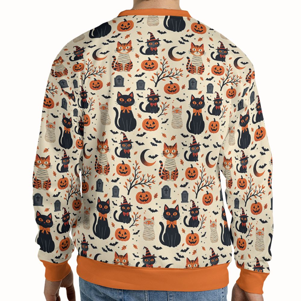 Vintage Halloween Witch & Mummy Cats - - 2