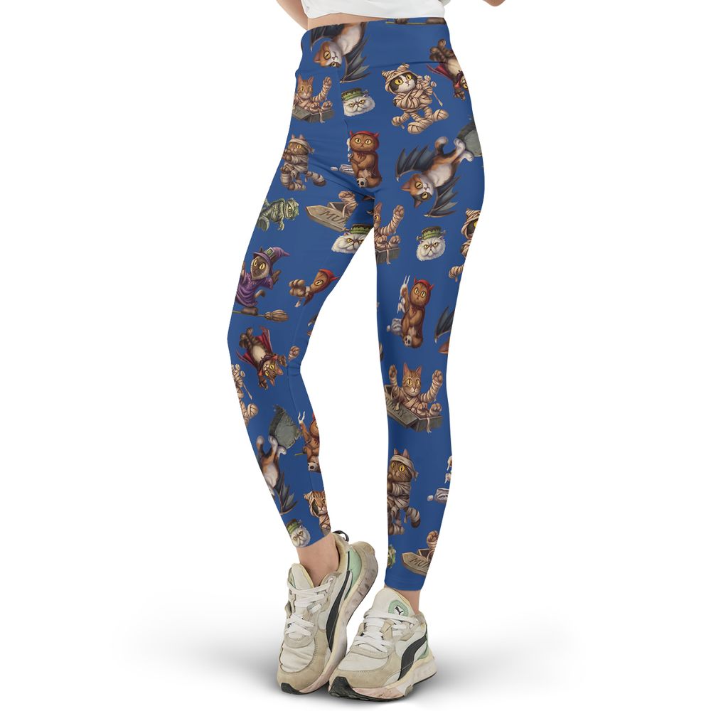 Blue Halloween Monster Cats - - 2