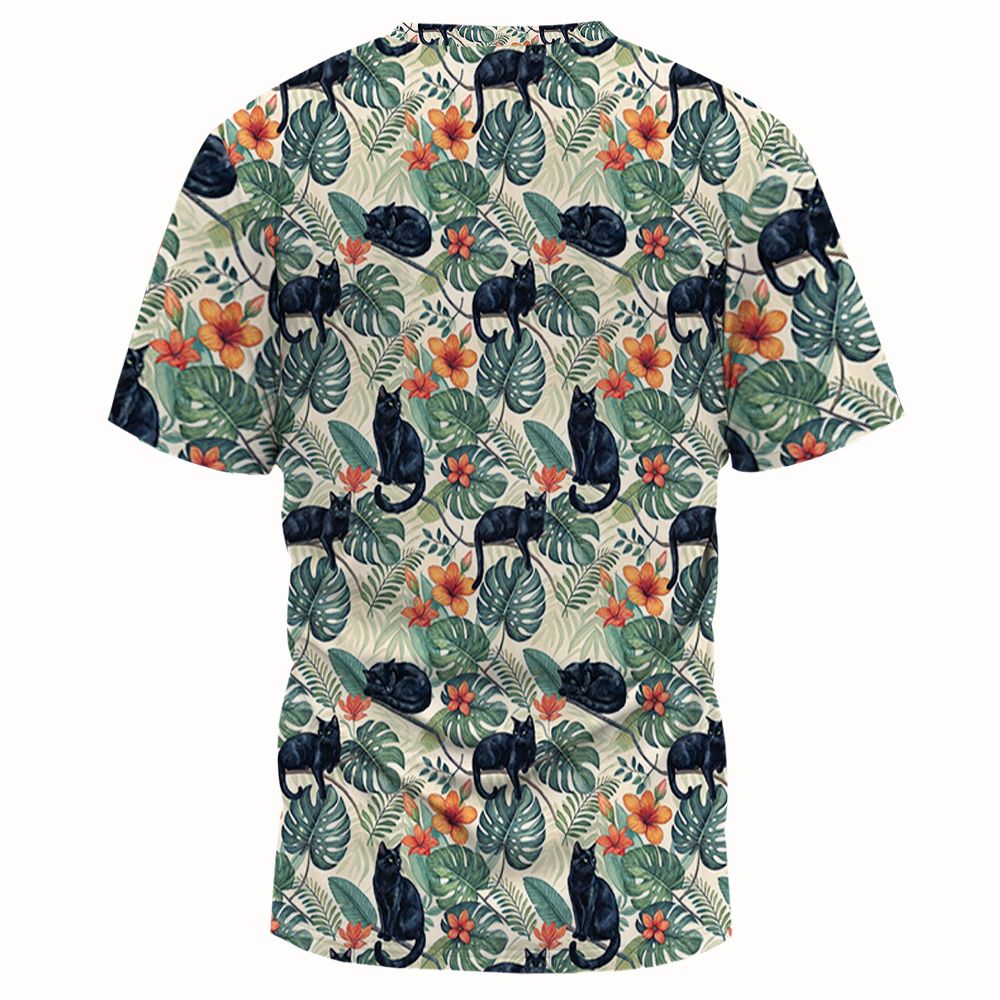 Black Cats in Tropical Foliage - - 2