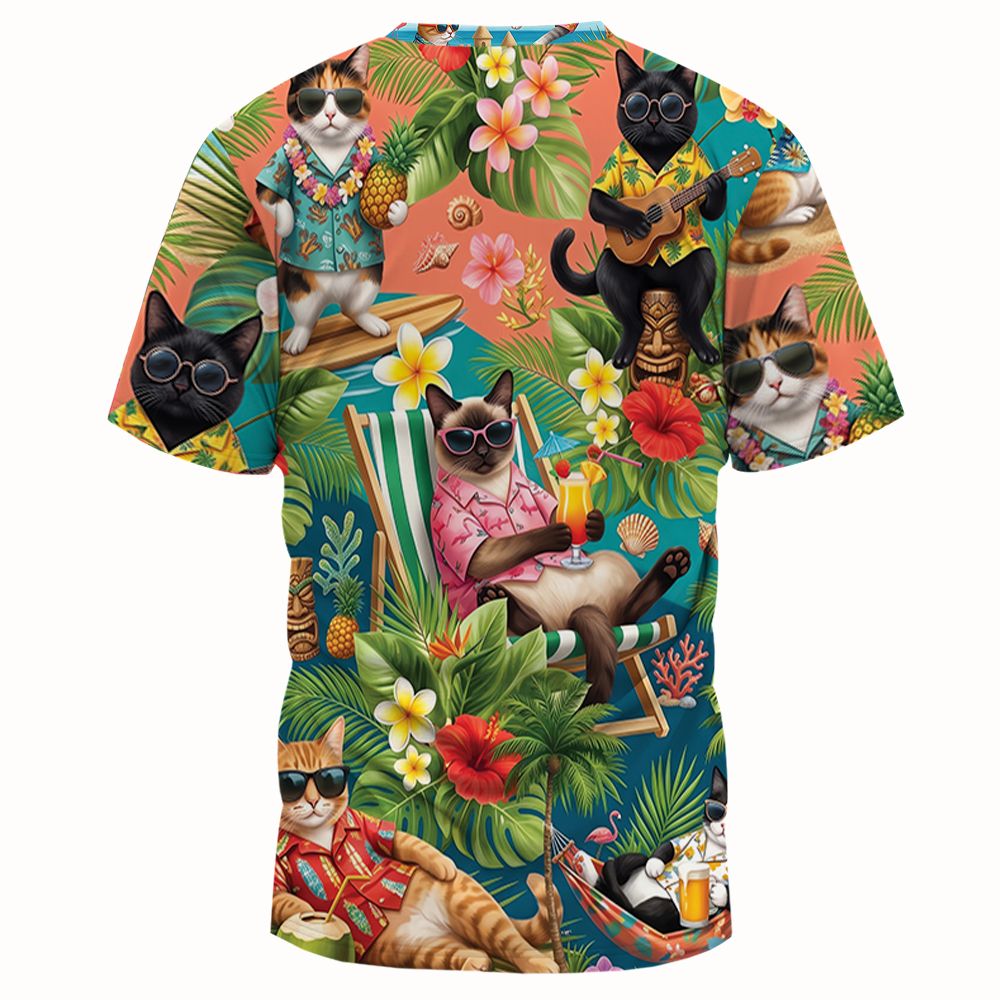 Summer Cat Full Print Unisex T-Shirt - - 2