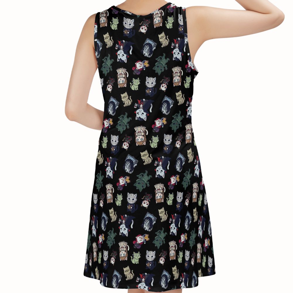 Horror cats Sleeveless Dress - - 2