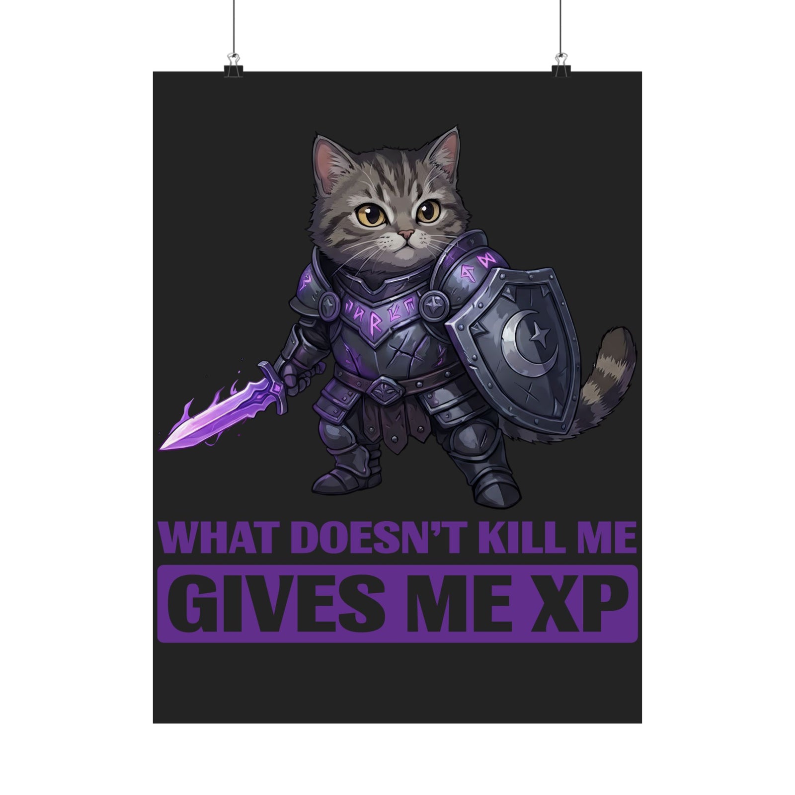 What Doesn't Kill Me Gives Me XP Cat Poster