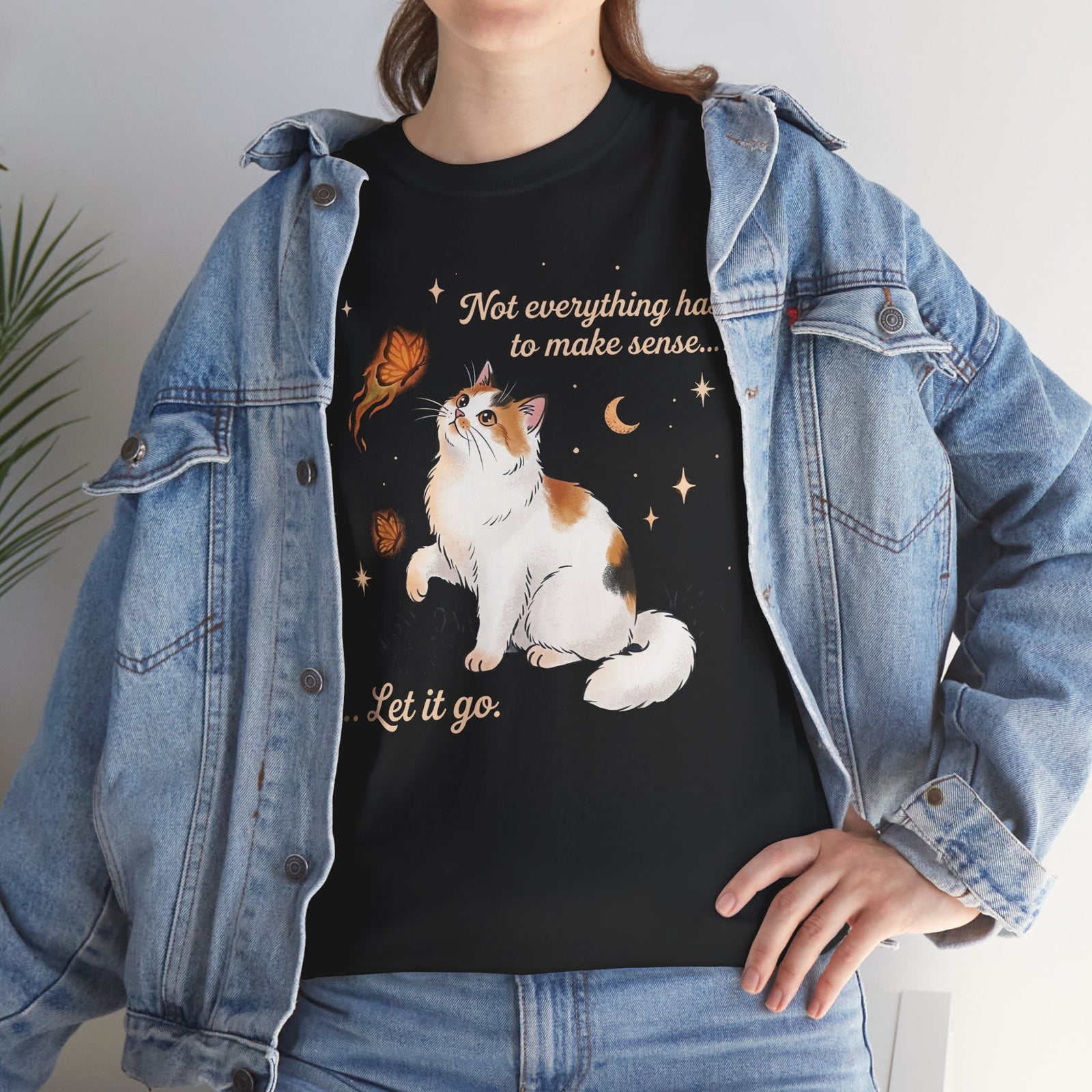 Vintage Whimsical Cat T-Shirt — Spiritual Quote Graphic Tee