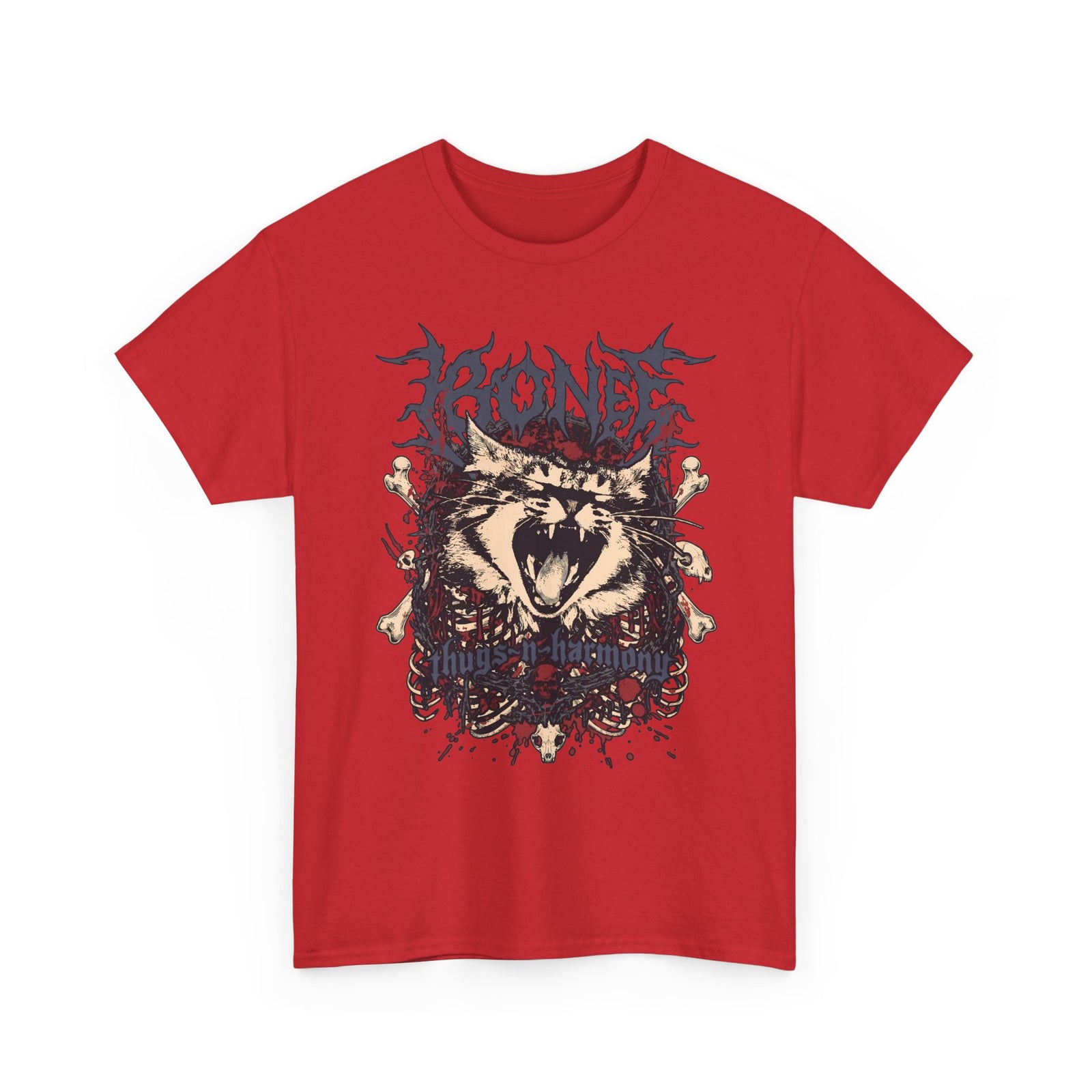 Bone Thugs-N-Harmony Metal Cat T-Shirt — Death Metal Feline Graphic Tee