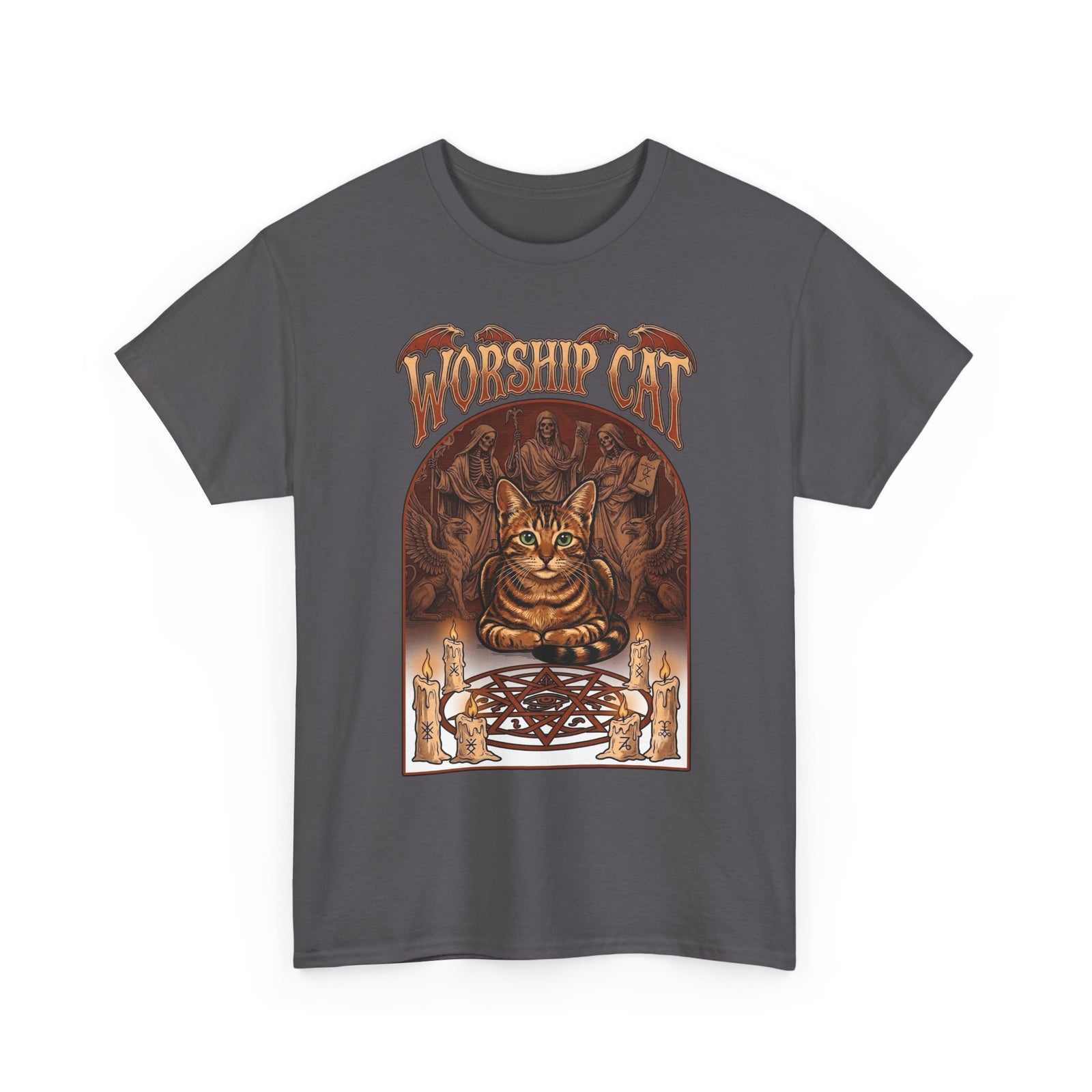 Worship Cat T-Shirt — Cute Cat Faith Graphic Tee