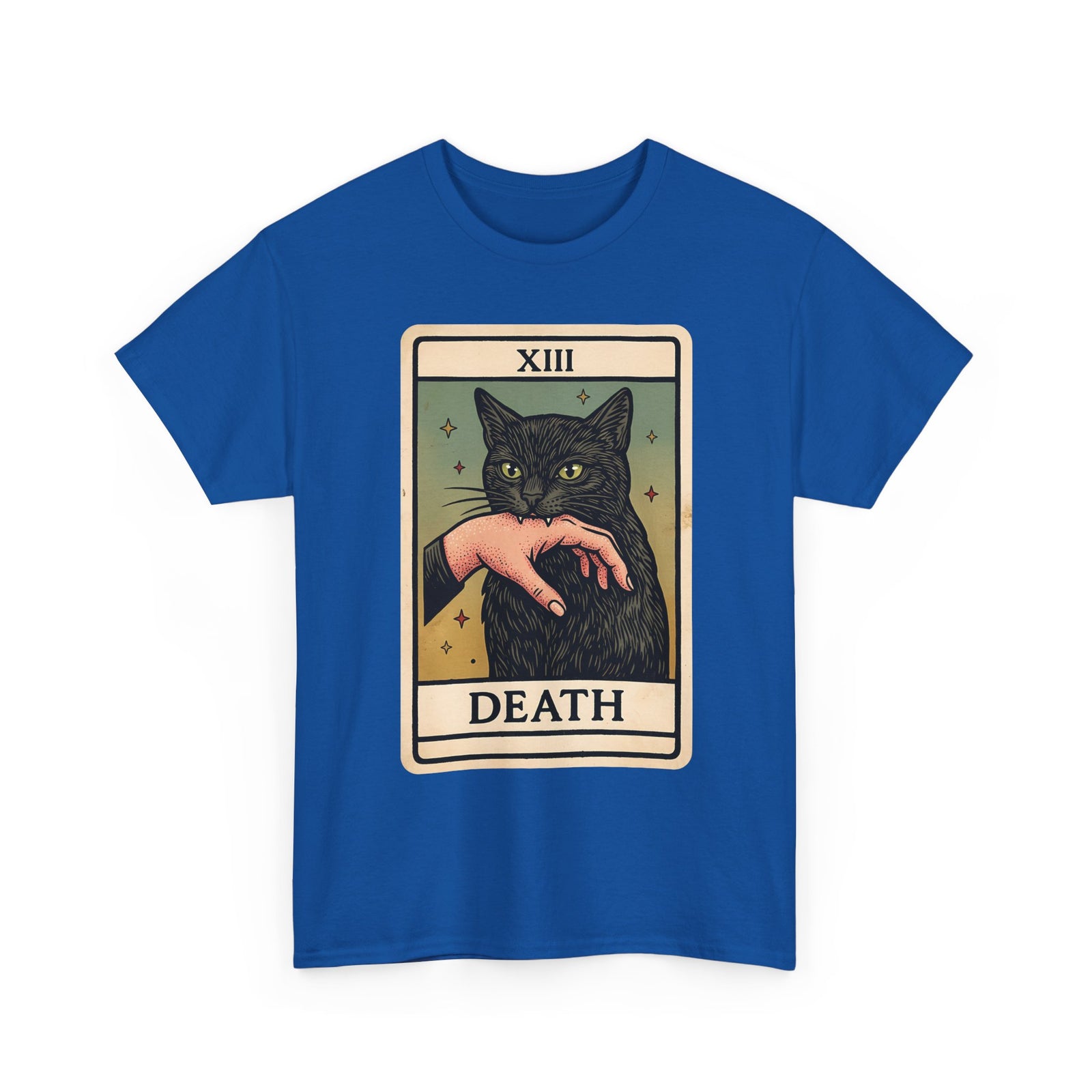 "Death" Tarot Card Black Cat Biting Hand Funny T-Shirt