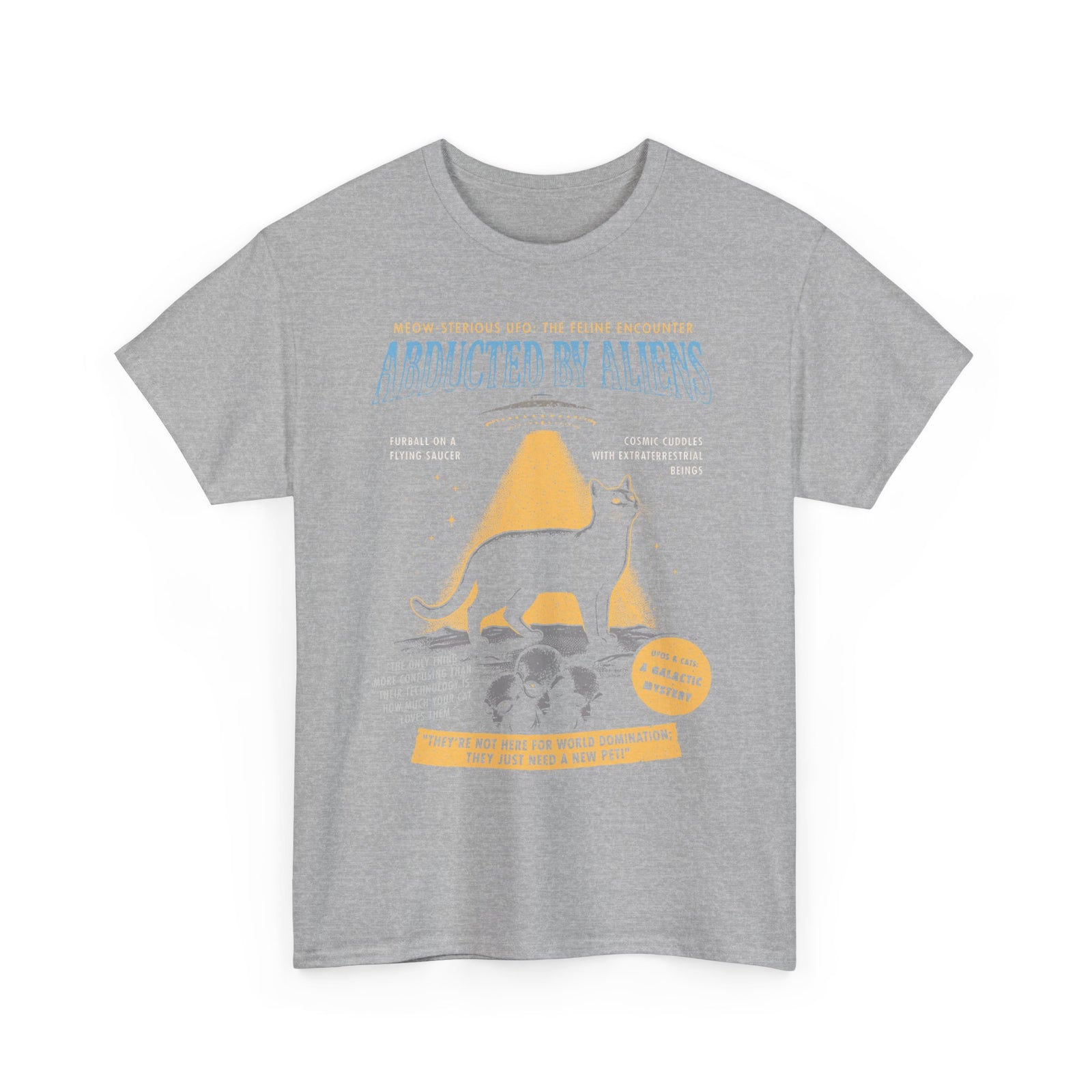 Abducted by Aliens Black Cat T-Shirt — Cute UFO Cat Tee