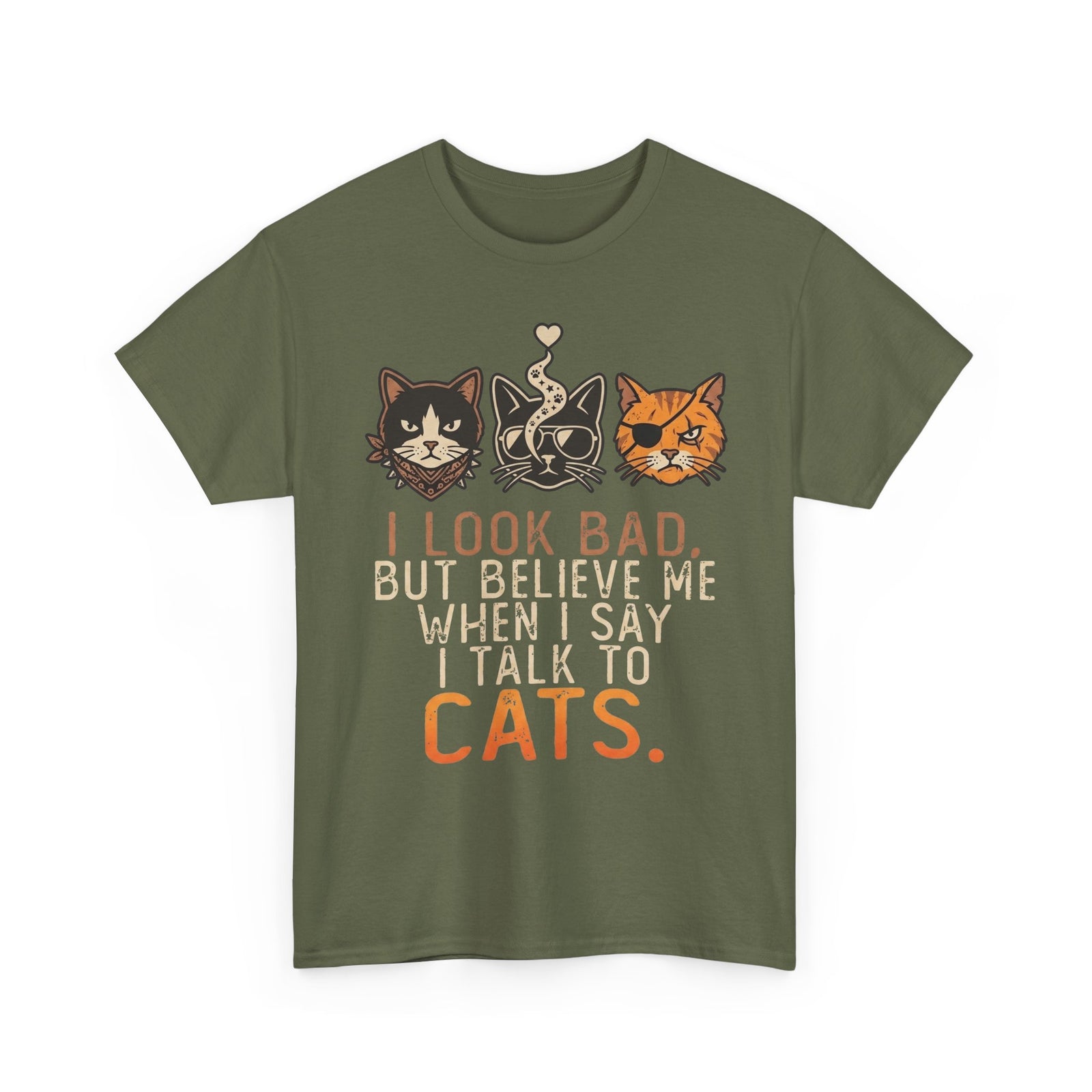 I Talk to Cats T-Shirt – Funny Cat Lover Tee with Cat Faces