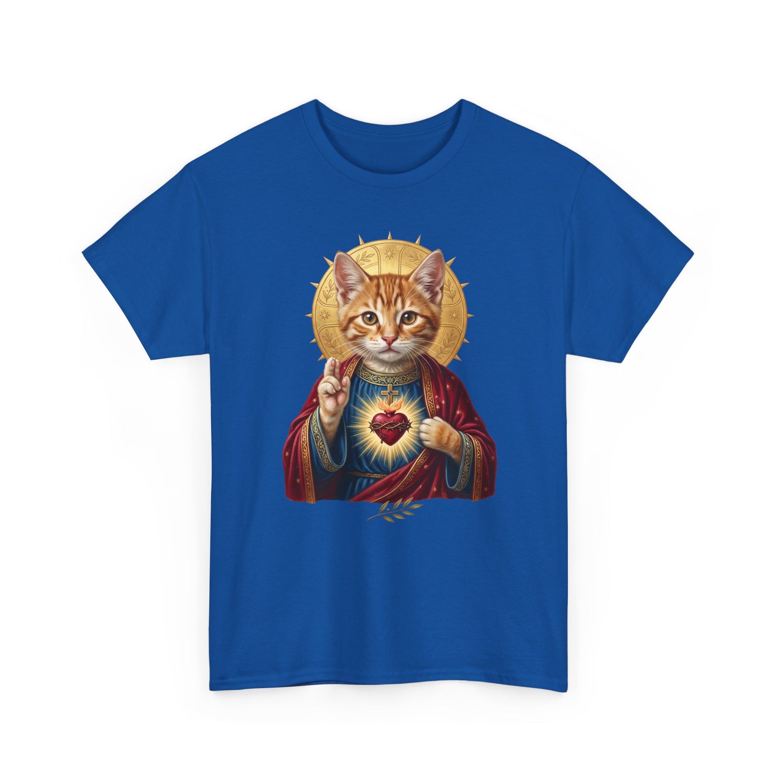 Sacred Heart Cat T-Shirt — Christian Religious Cat Lover Graphic Tee