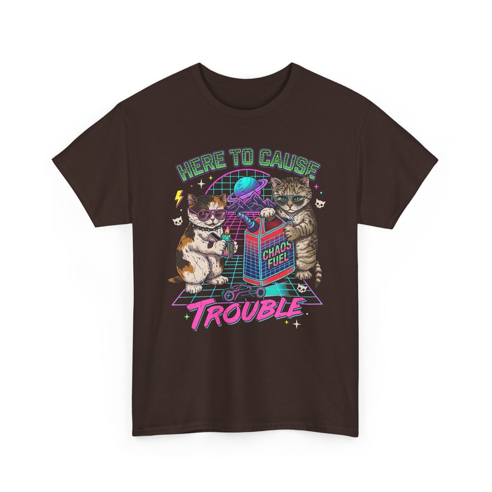 Here to Cause Trouble Naughty Cats T-Shirt