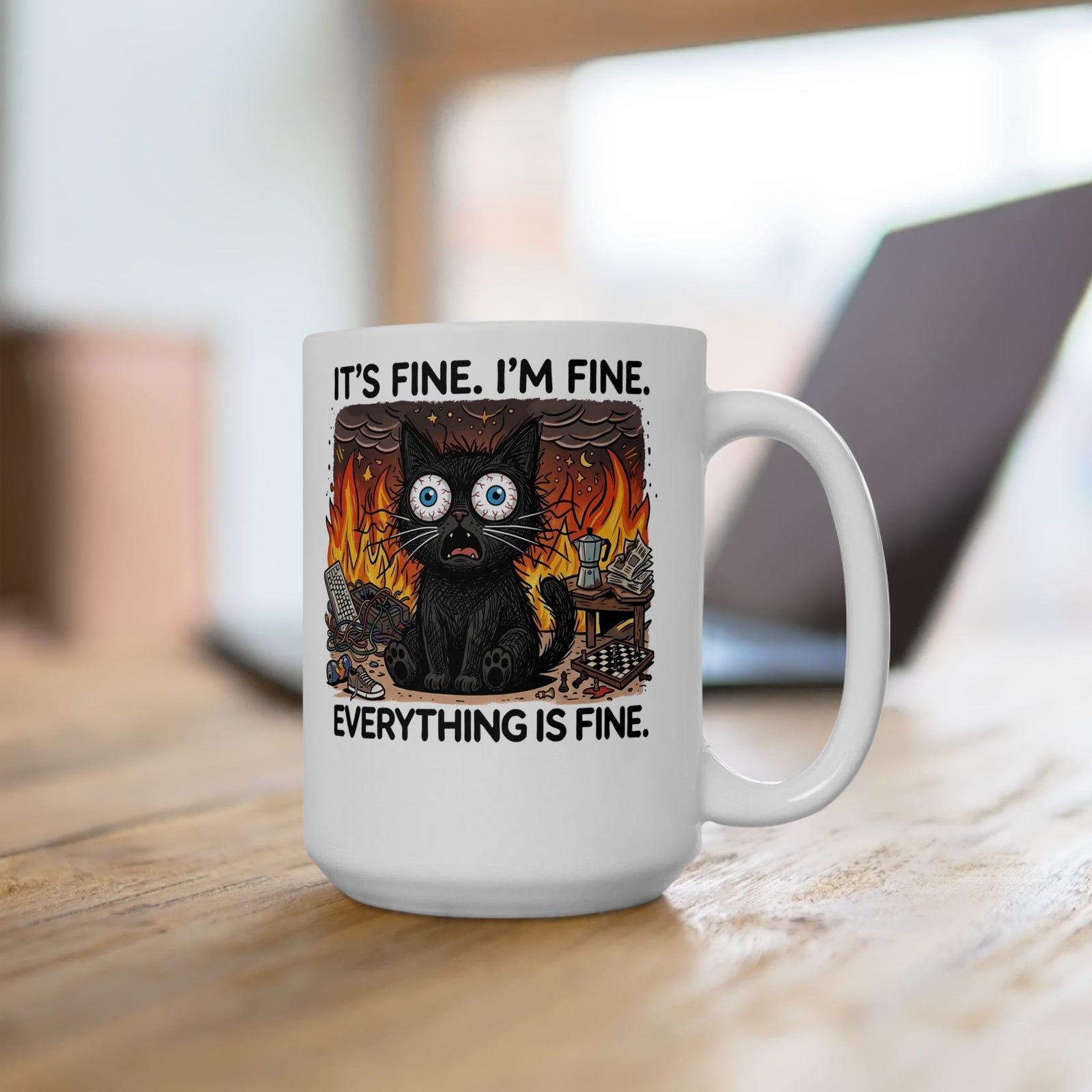 It's Fine I'm Fine Cat Ceramic Mug