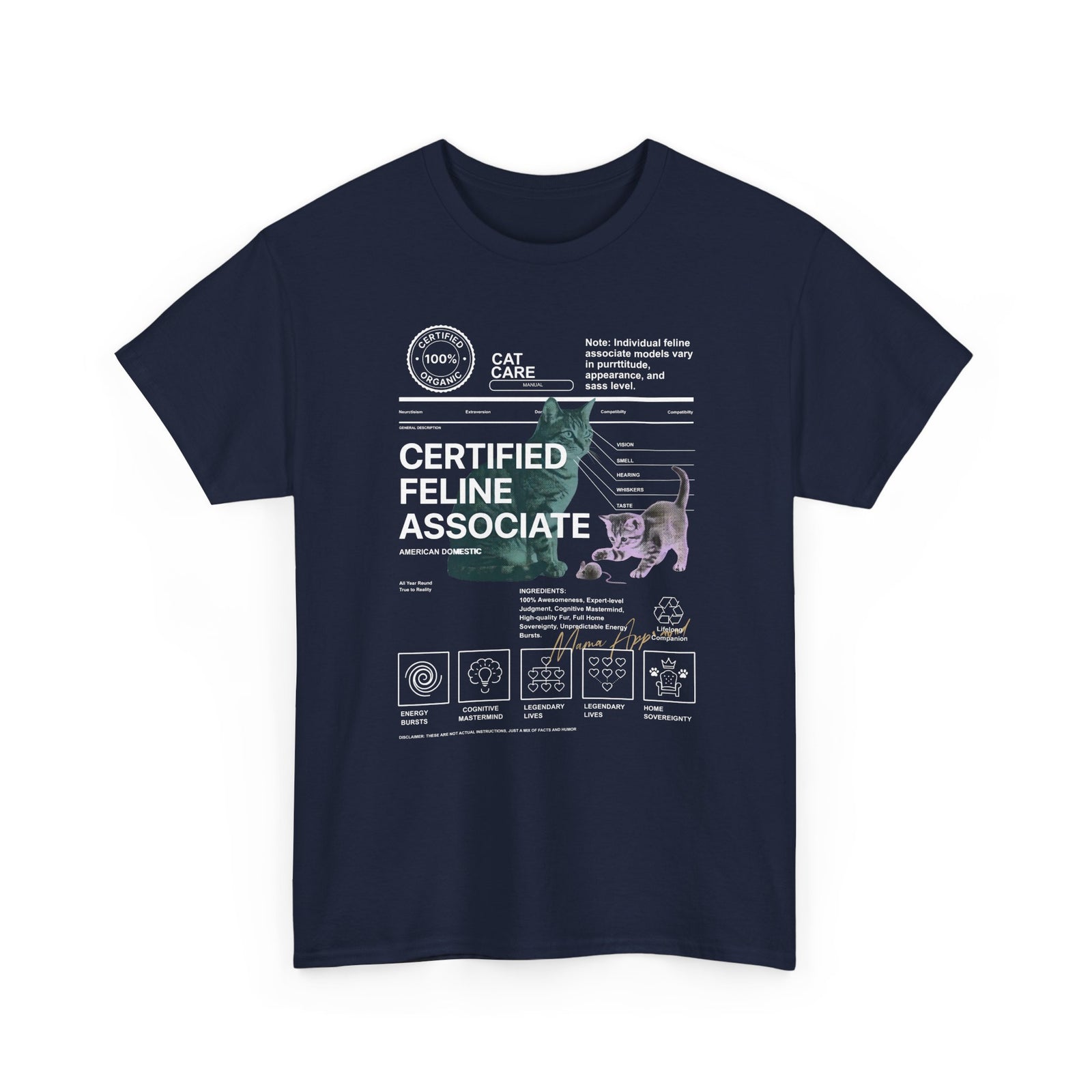 Certified Feline Associate T-Shirt — Funny Cat Lover Tee