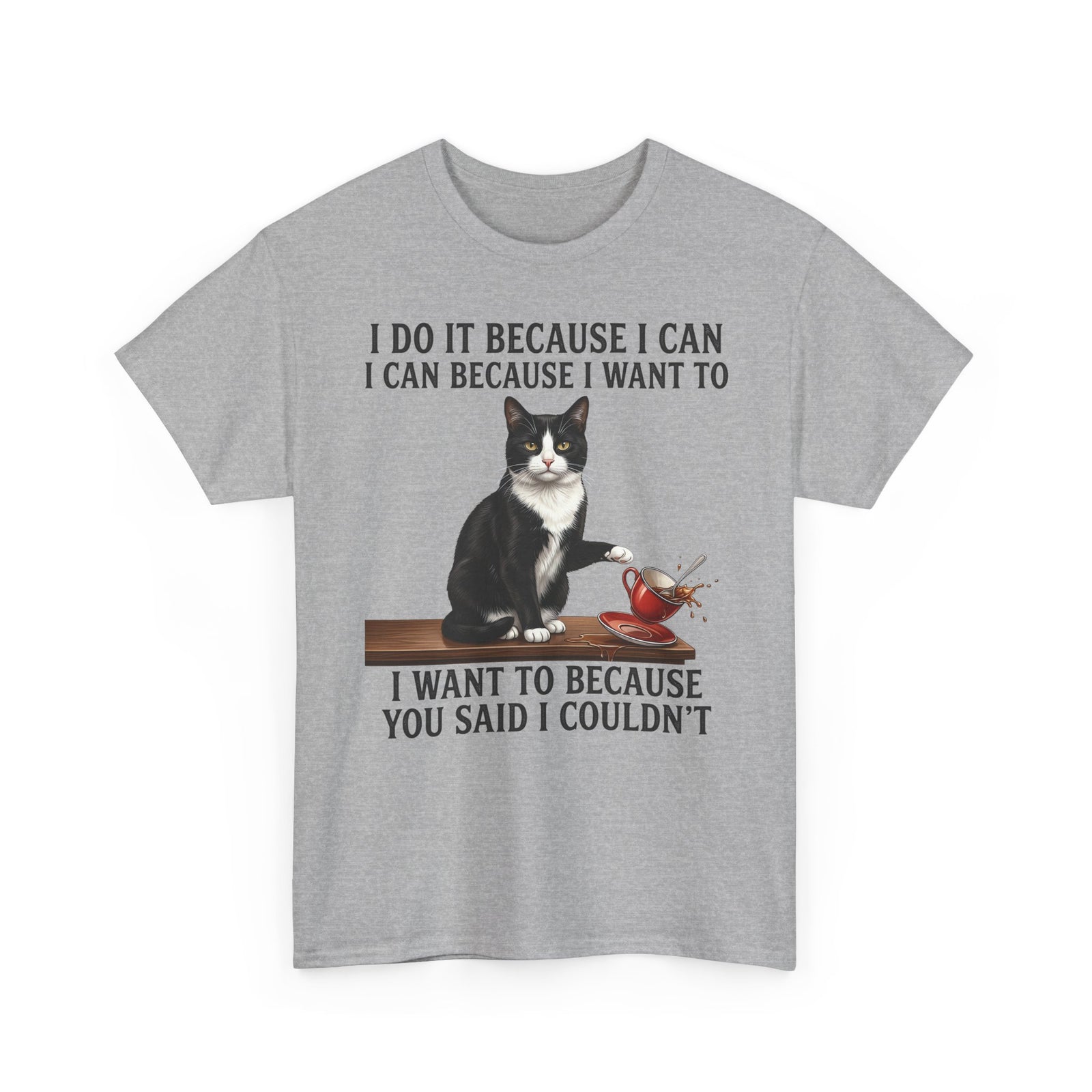 Cat Rebel T-Shirt — “I Do It Because I Can…You Said I Couldn’t” Inspirational Graphic Tee