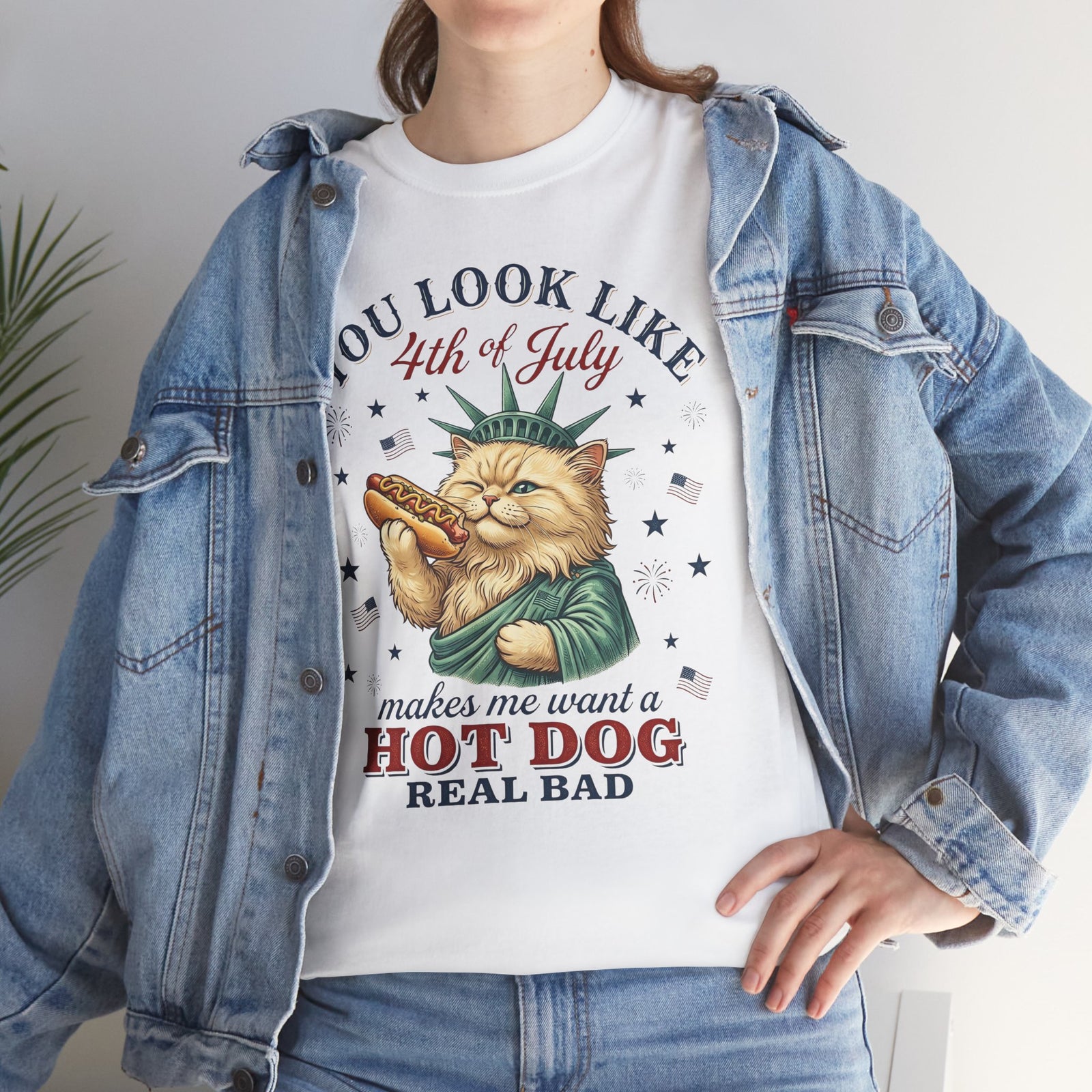 4th of July Cat & Hot Dog T-Shirt — Patriotic Fourth of July Tee