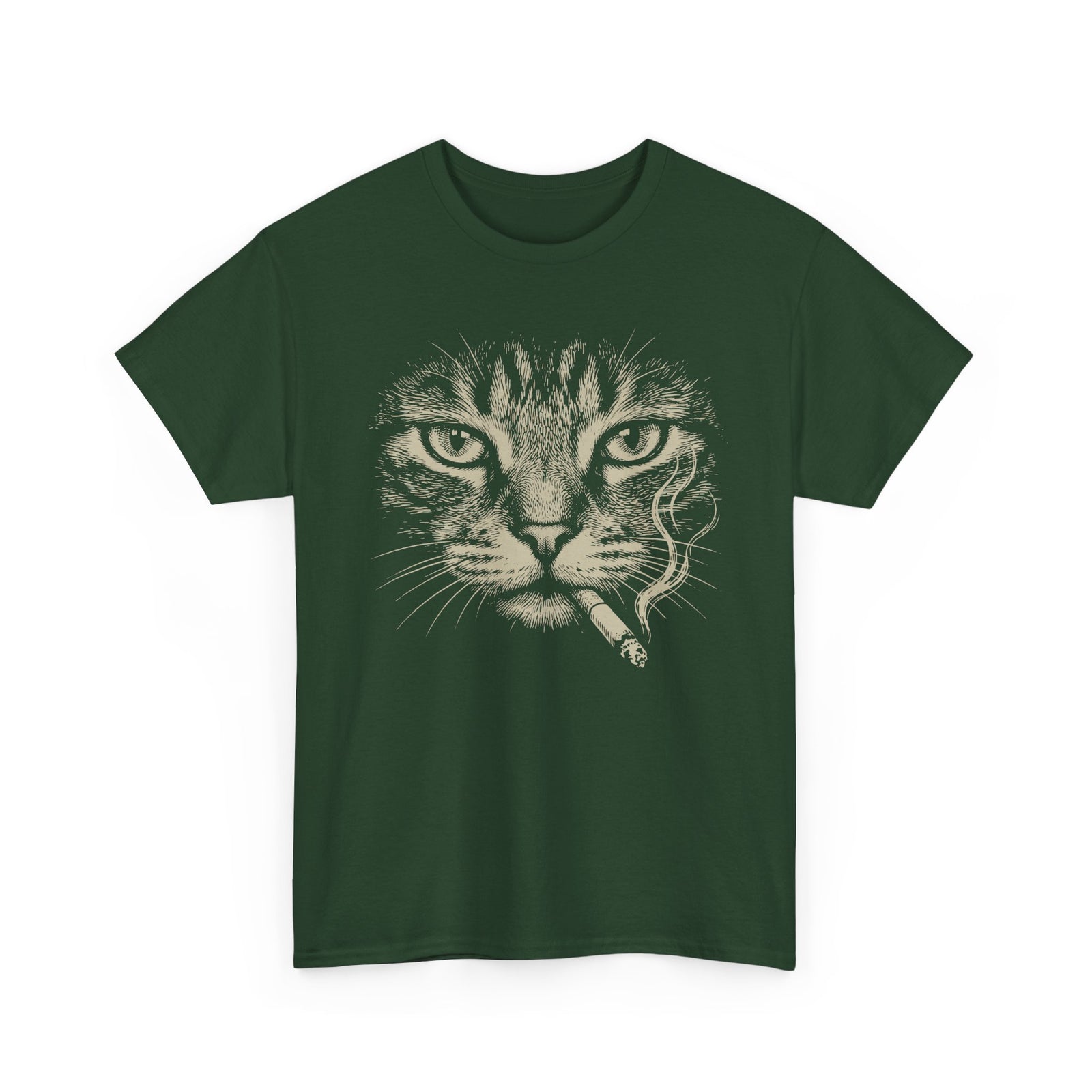 Smoking Cat T-Shirt — Vintage Grunge Cat Graphic Tee