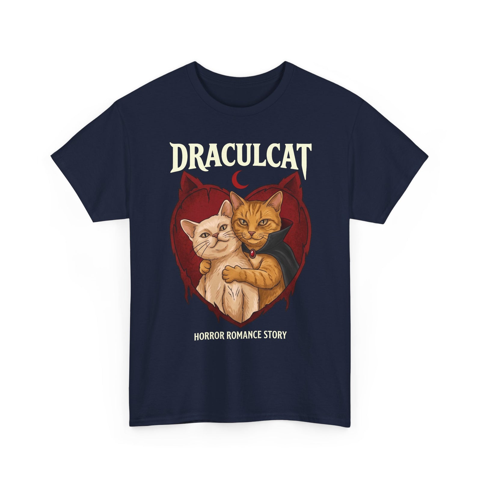 Draculcat Tee – Horror Romance Cat Graphic T-Shirt