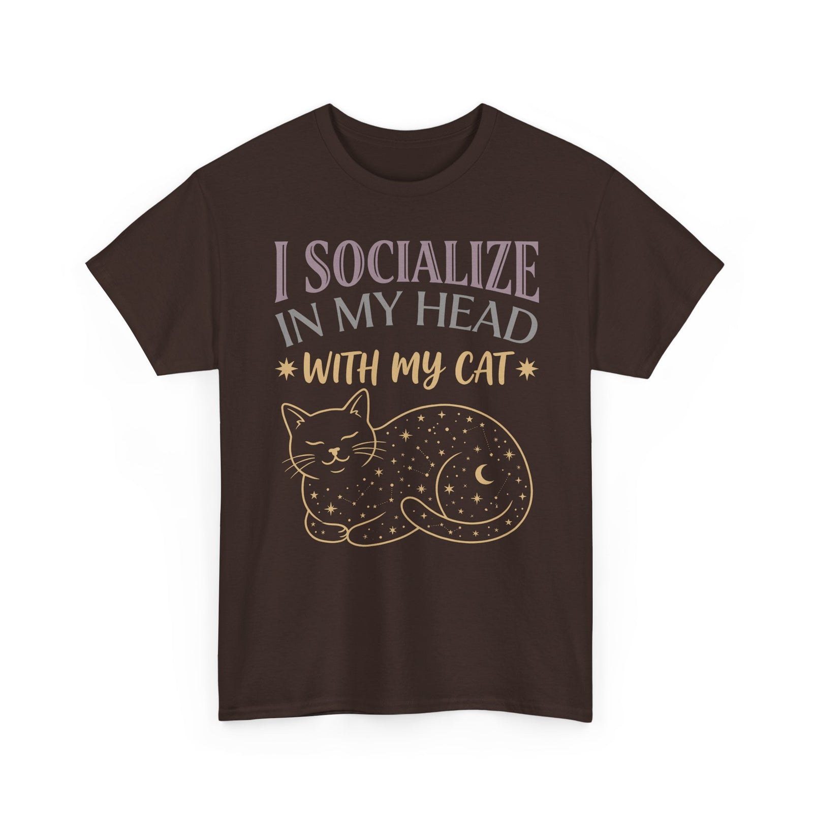 I Socialize in My Head With My Cat T-Shirt — Funny Cat Lover Tee