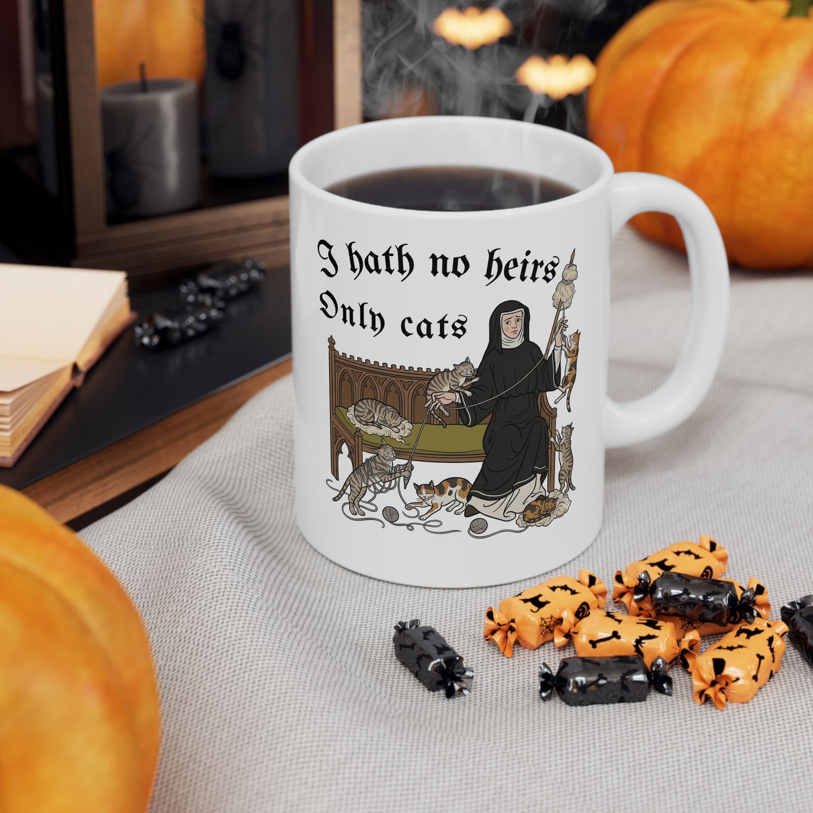 I Hath No Heirs, Only Cats Ceramic Mug