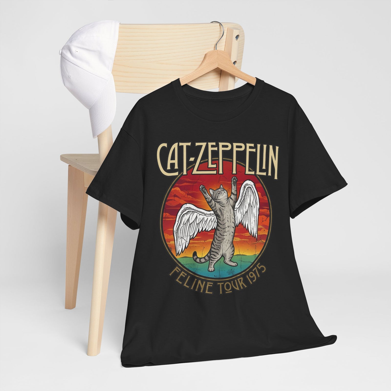 Cat Zeppelin Feline Tour 1975 Vintage Rock Band T-Shirt