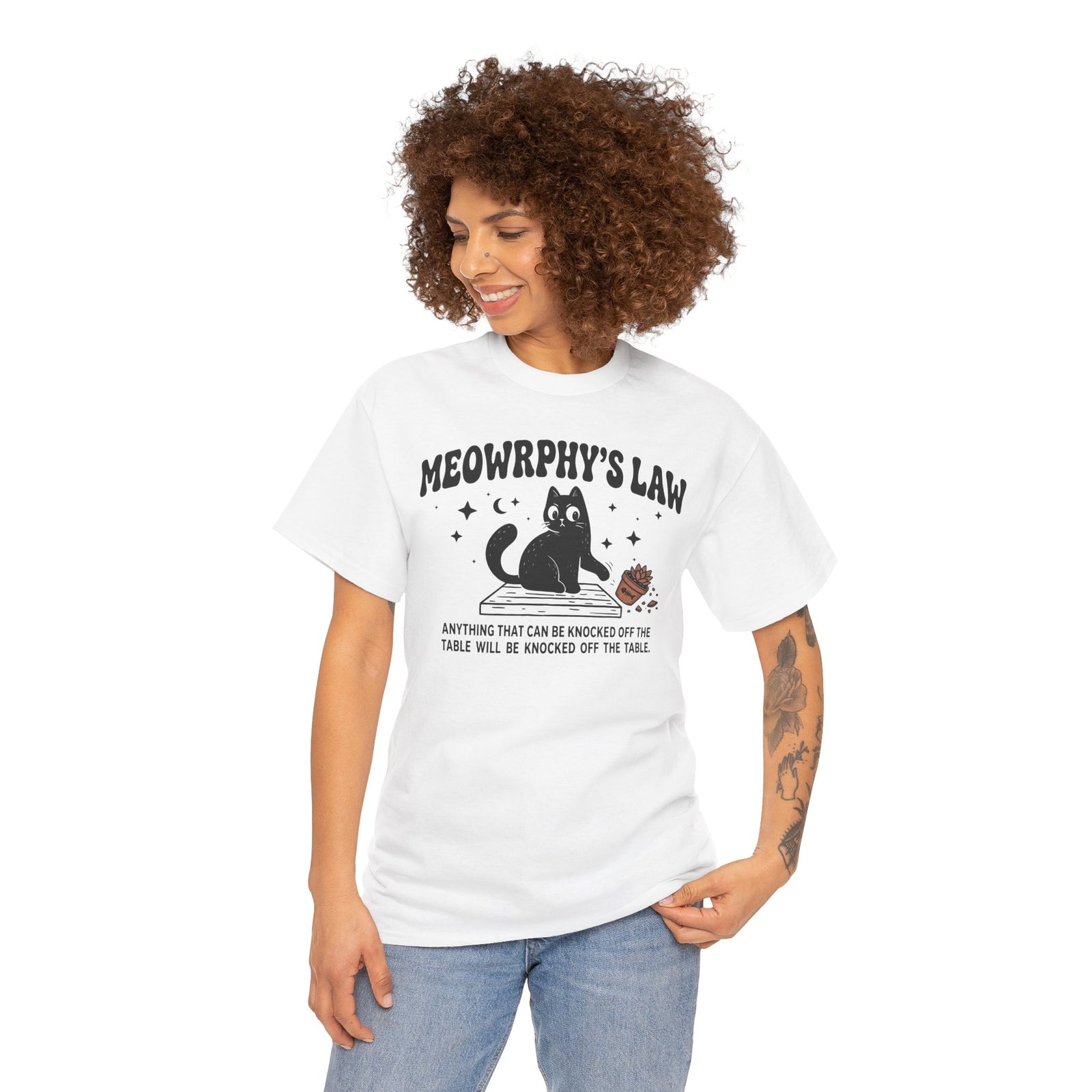 Meowrphy's Law T-Shirt — Funny Cat Quote Tee for Cat Lovers