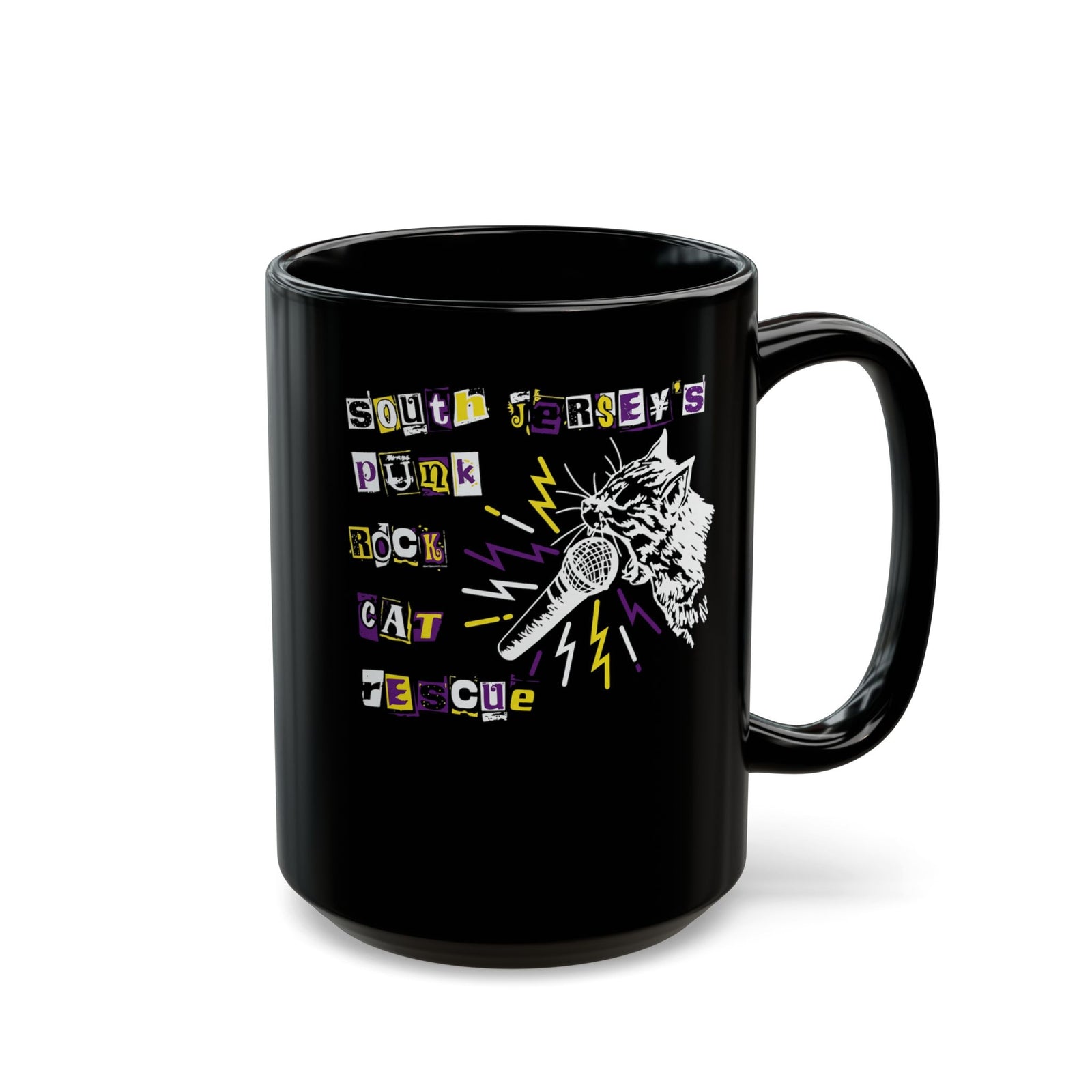 Punk Rock Cat Mug Graphic Band Mug