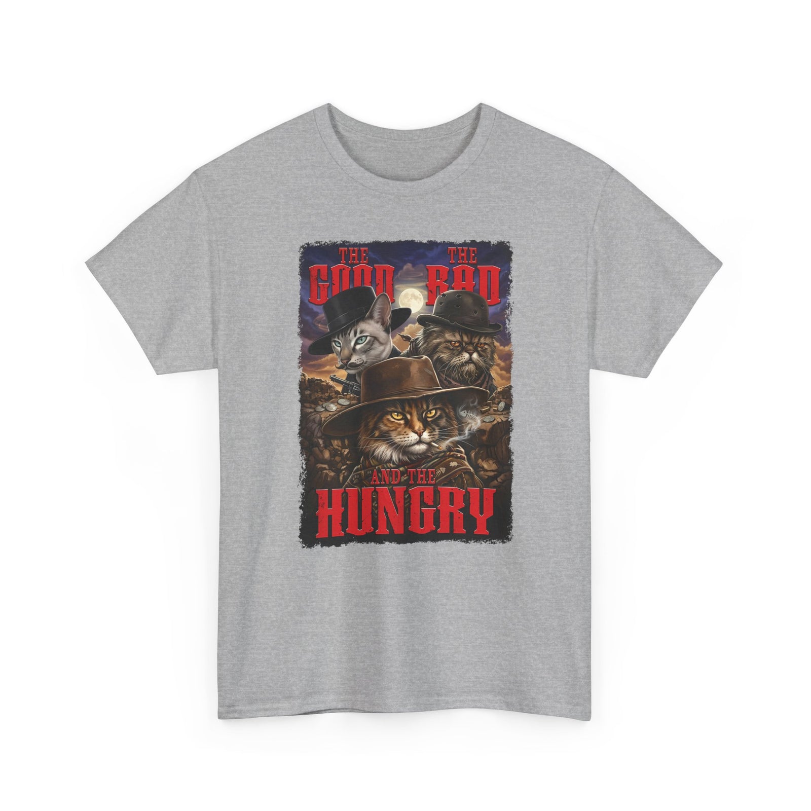 The Good The Bad The Hungry — Cat Parody T-Shirt