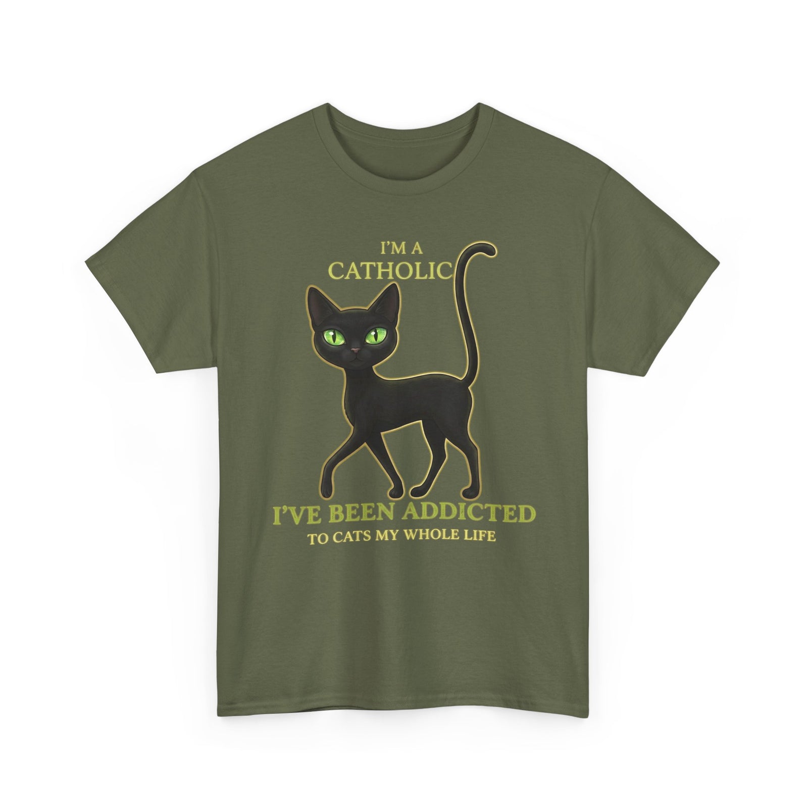 Catholic Addicted to Cats T-Shirt — I'm a Catholic Addicted to Cats Tee